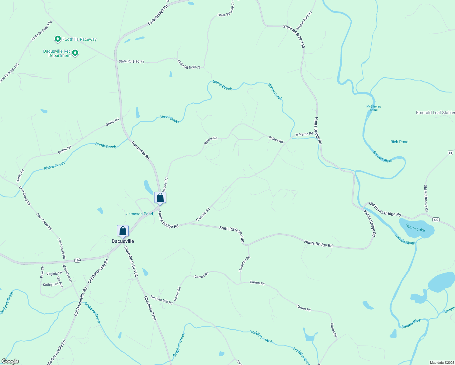 map of restaurants, bars, coffee shops, grocery stores, and more near 517 North Martin Road in Easley