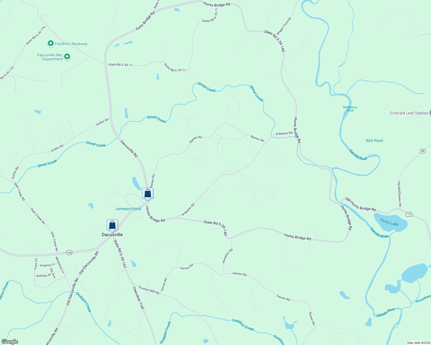 map of restaurants, bars, coffee shops, grocery stores, and more near 517 North Martin Road in Easley