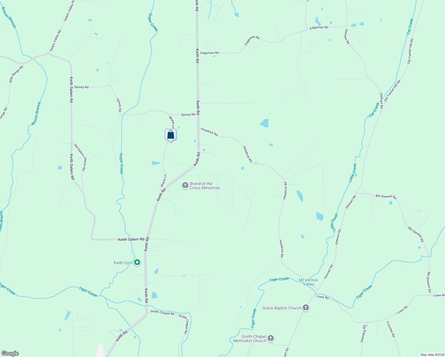 map of restaurants, bars, coffee shops, grocery stores, and more near 338 Condra Road in Ringgold
