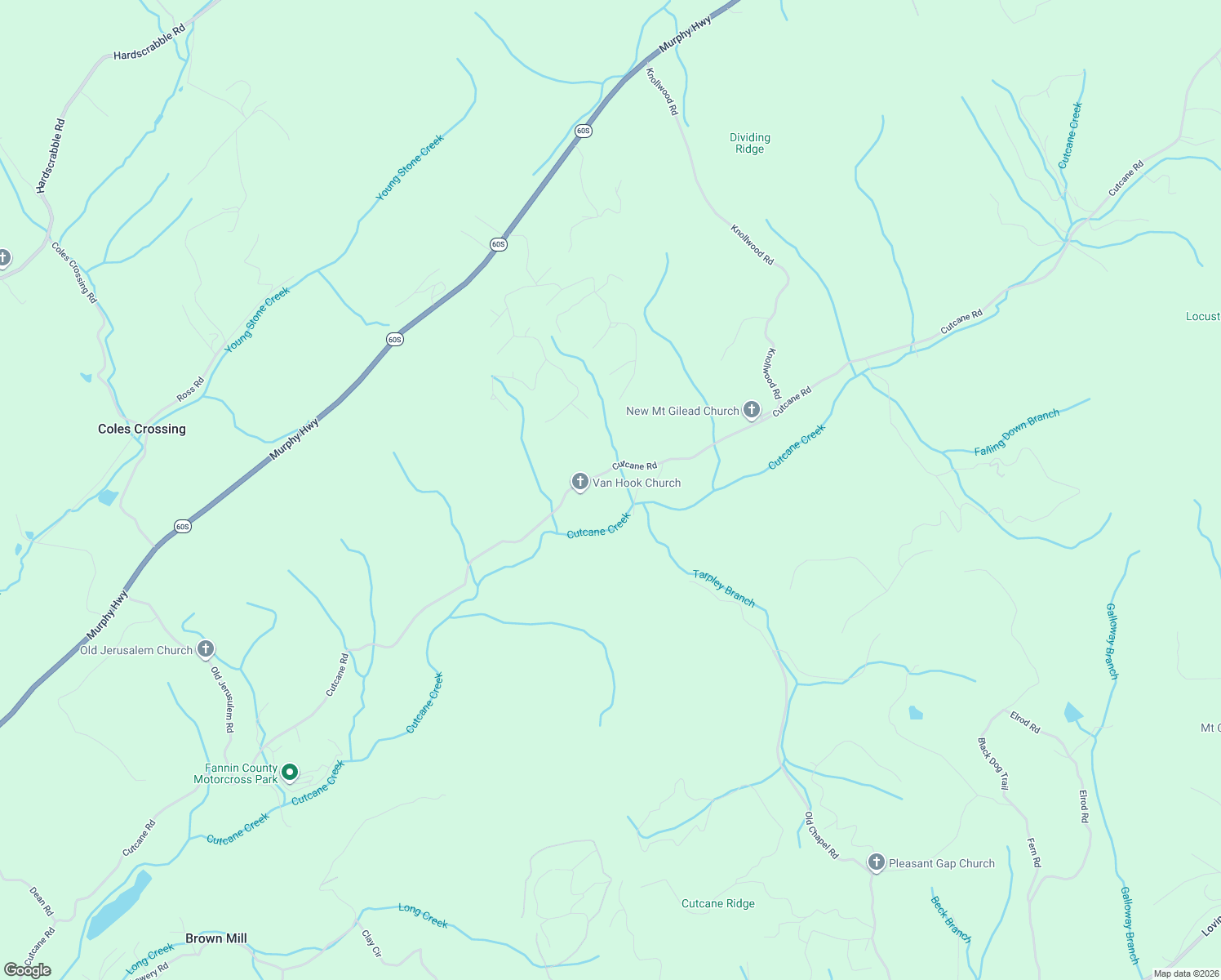 map of restaurants, bars, coffee shops, grocery stores, and more near 4100 Cutcane Road in Mineral Bluff