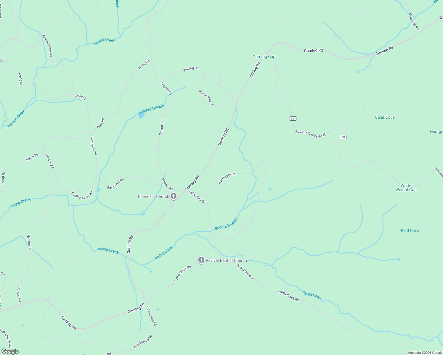 map of restaurants, bars, coffee shops, grocery stores, and more near 4580 Kasey Lane in Young Harris
