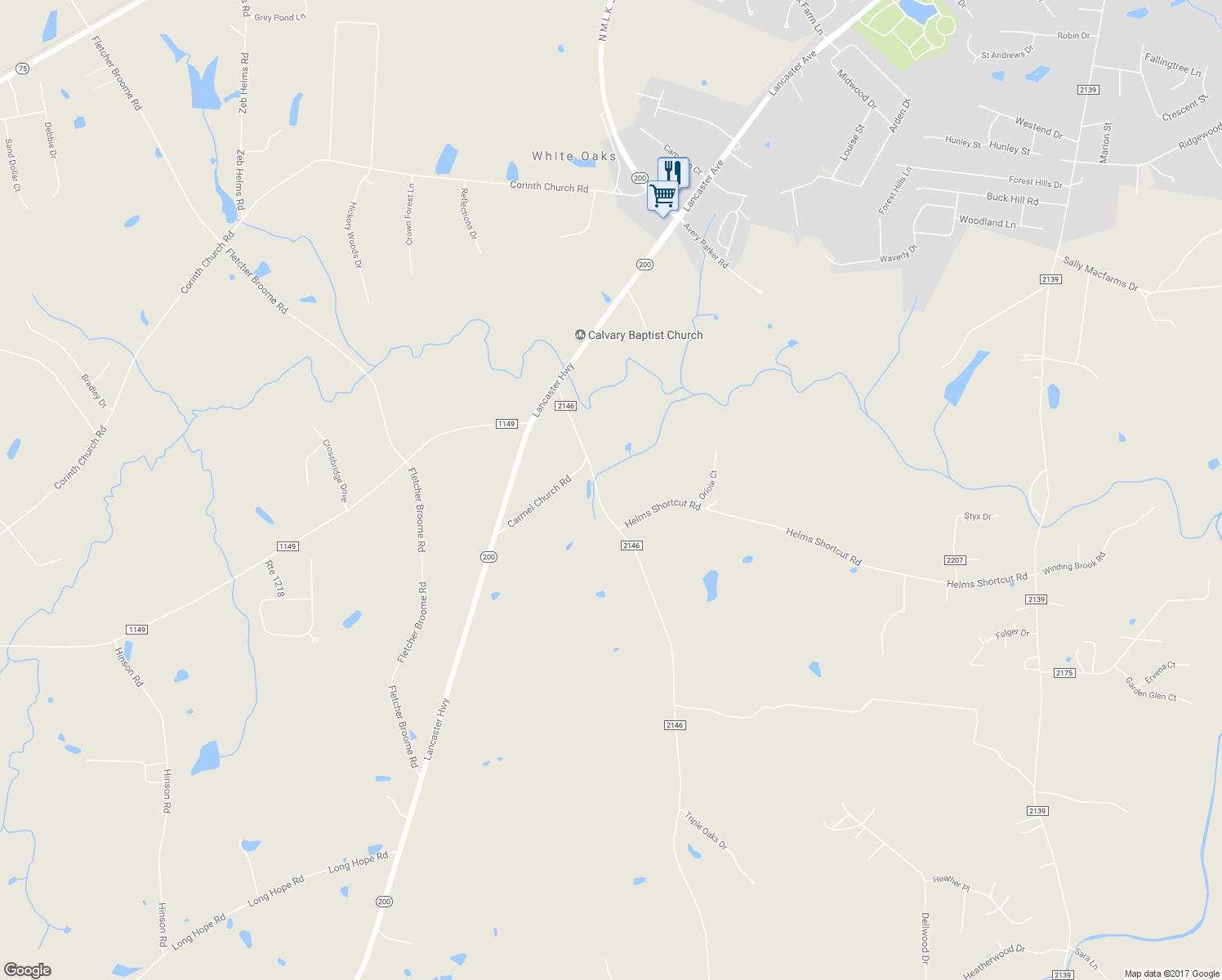 map of restaurants, bars, coffee shops, grocery stores, and more near 1813 Plyler Mill Road in Monroe