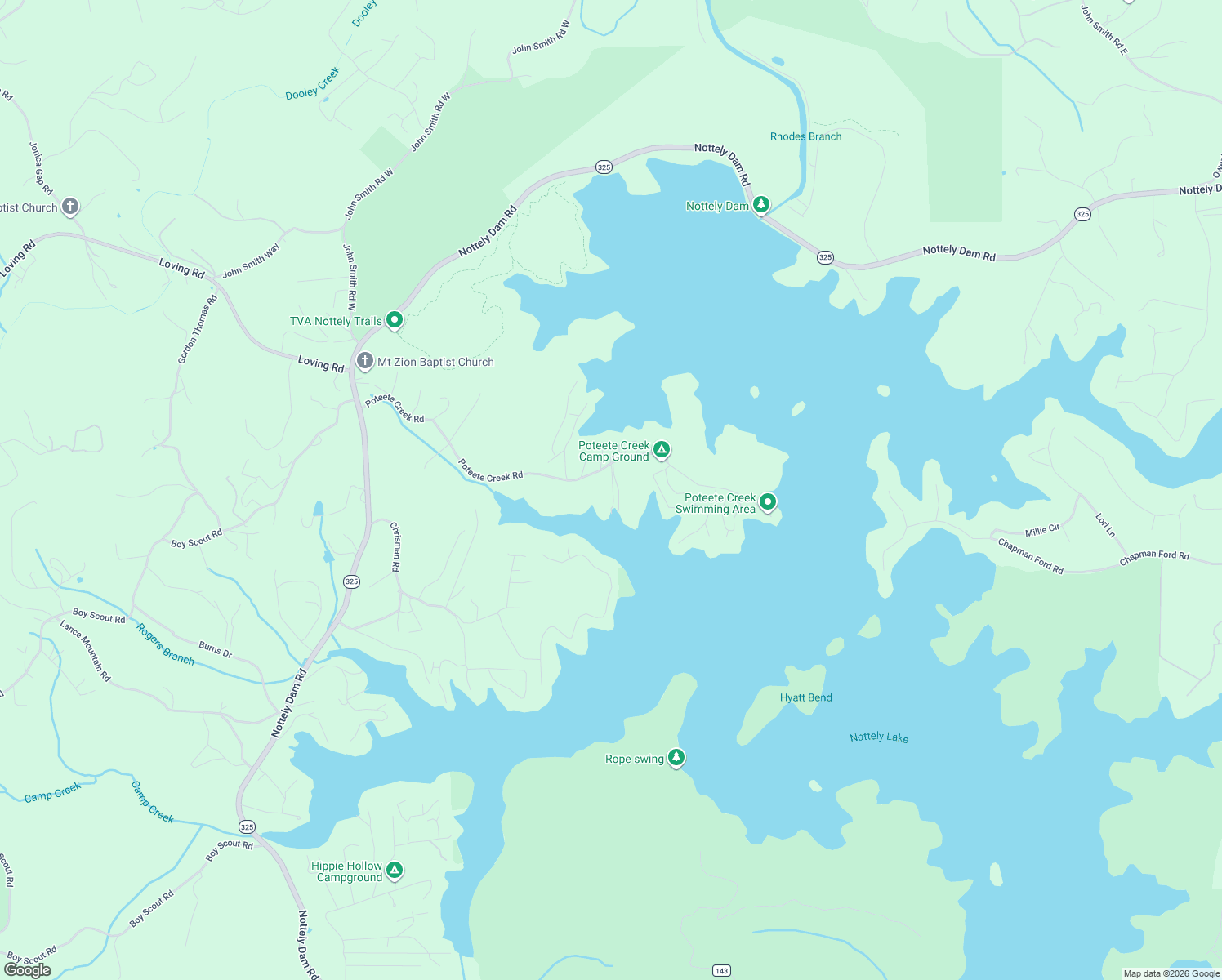 map of restaurants, bars, coffee shops, grocery stores, and more near 7202 Poteete Creek Road in Blairsville
