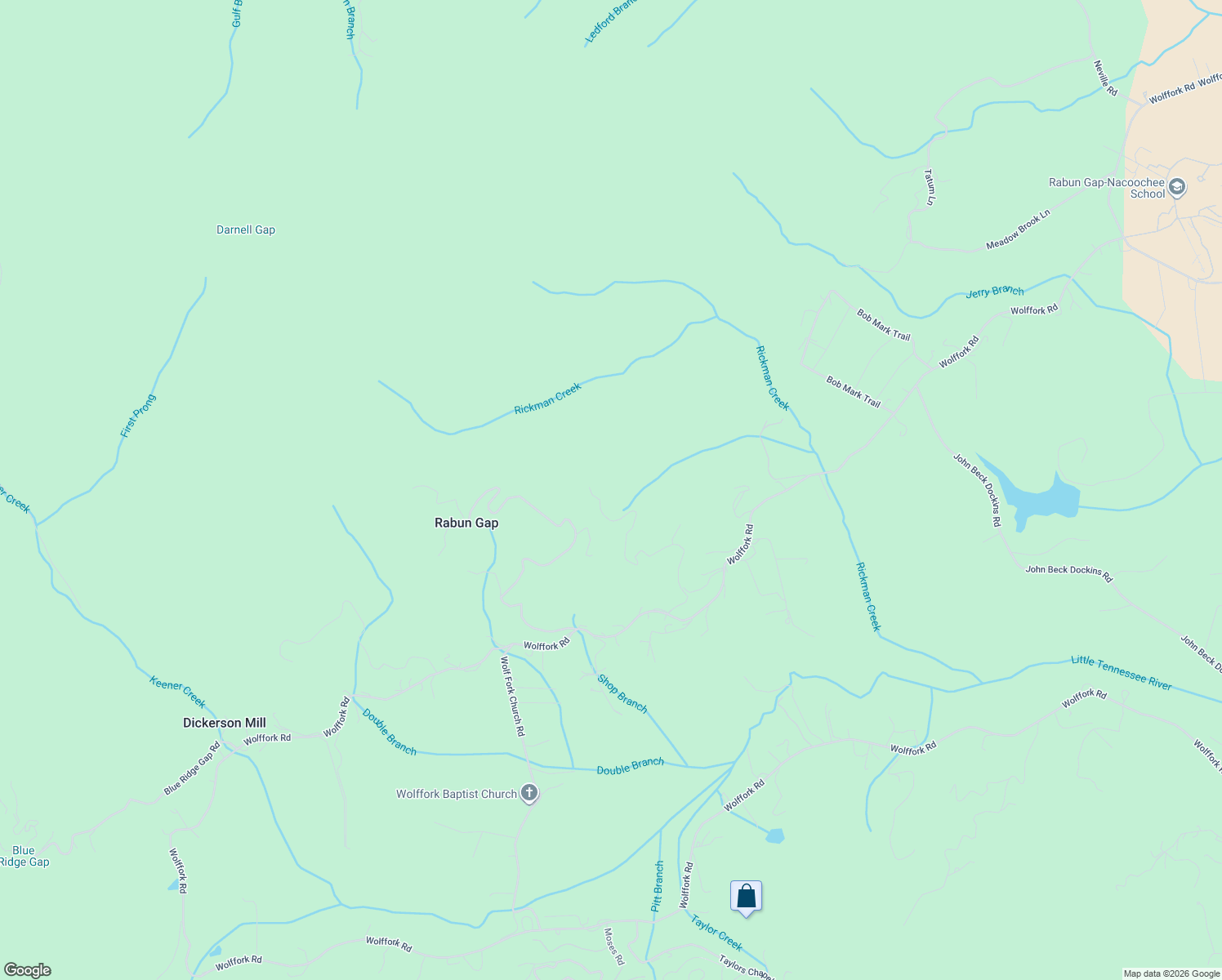 map of restaurants, bars, coffee shops, grocery stores, and more near 786 Hope Haven Lane in Rabun Gap