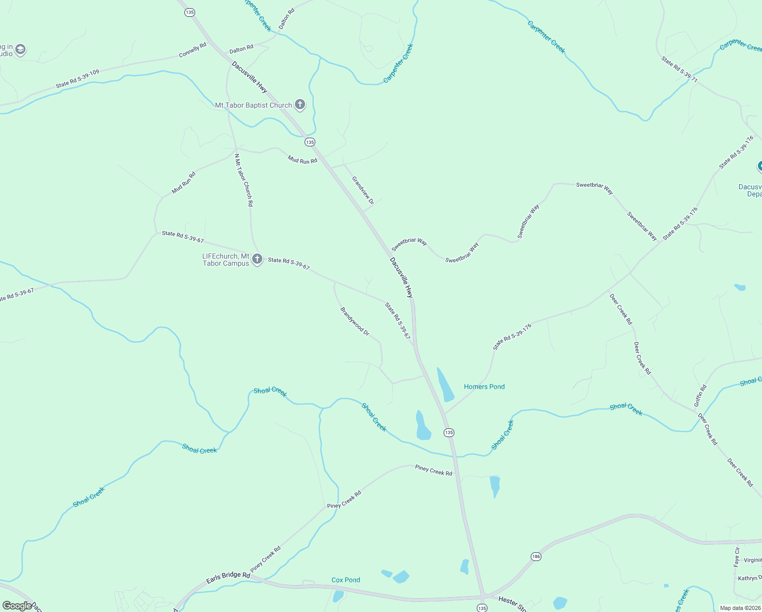 map of restaurants, bars, coffee shops, grocery stores, and more near 162 Brandywood Drive in Easley
