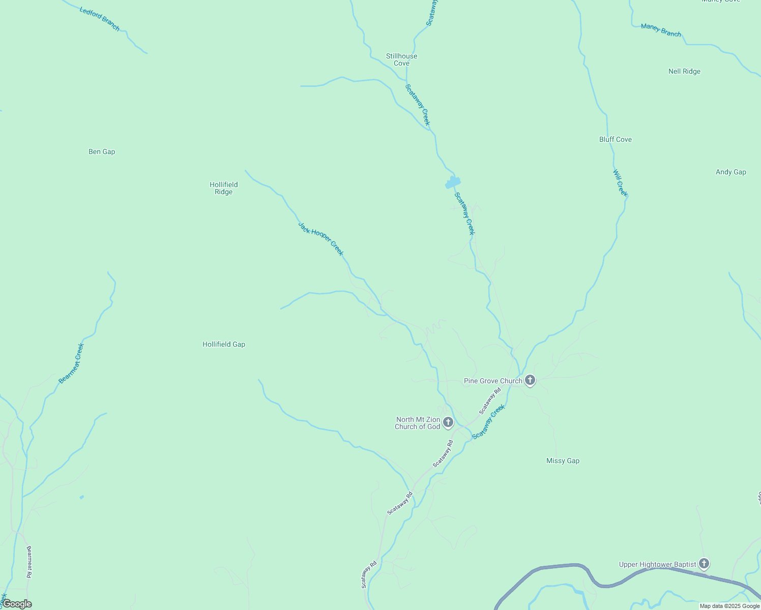 map of restaurants, bars, coffee shops, grocery stores, and more near 283 Jack Creek Road in Hiawassee