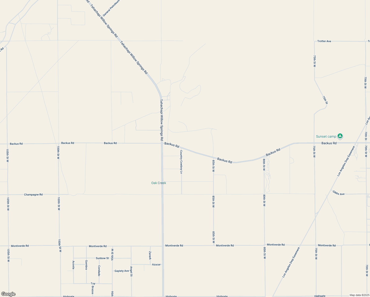 map of restaurants, bars, coffee shops, grocery stores, and more near Backus Road in Willow Springs