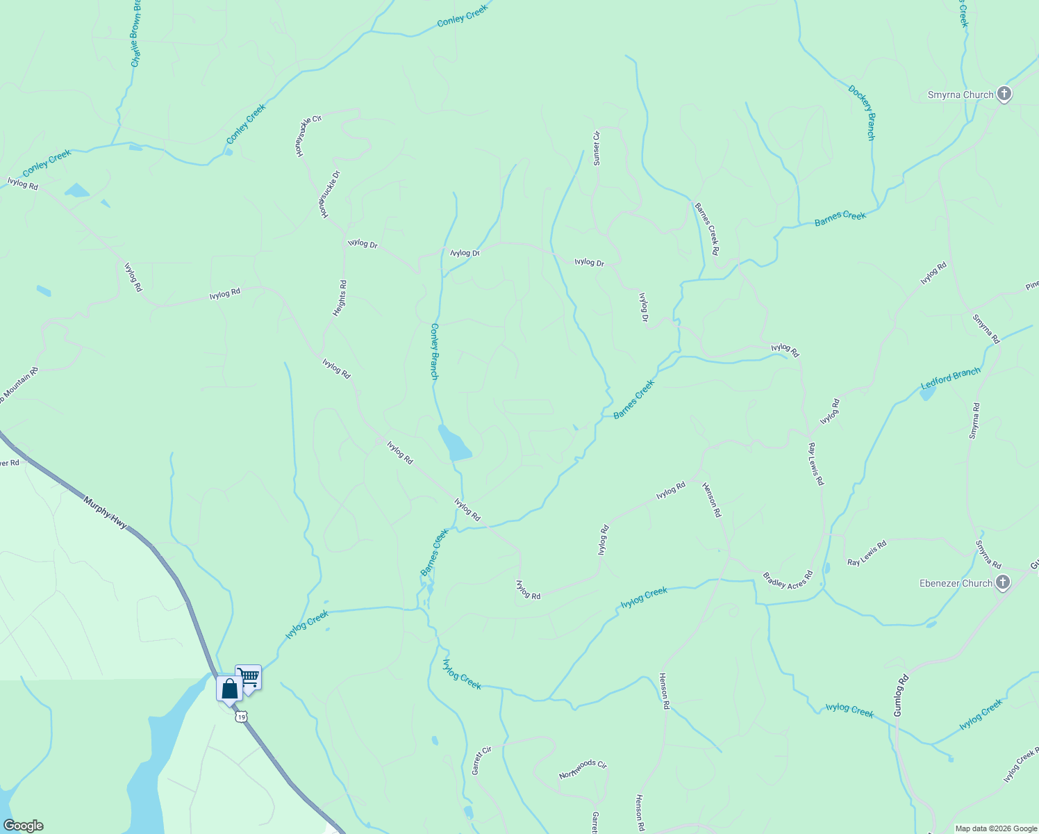 map of restaurants, bars, coffee shops, grocery stores, and more near 518 Rizzitello Lane in Blairsville