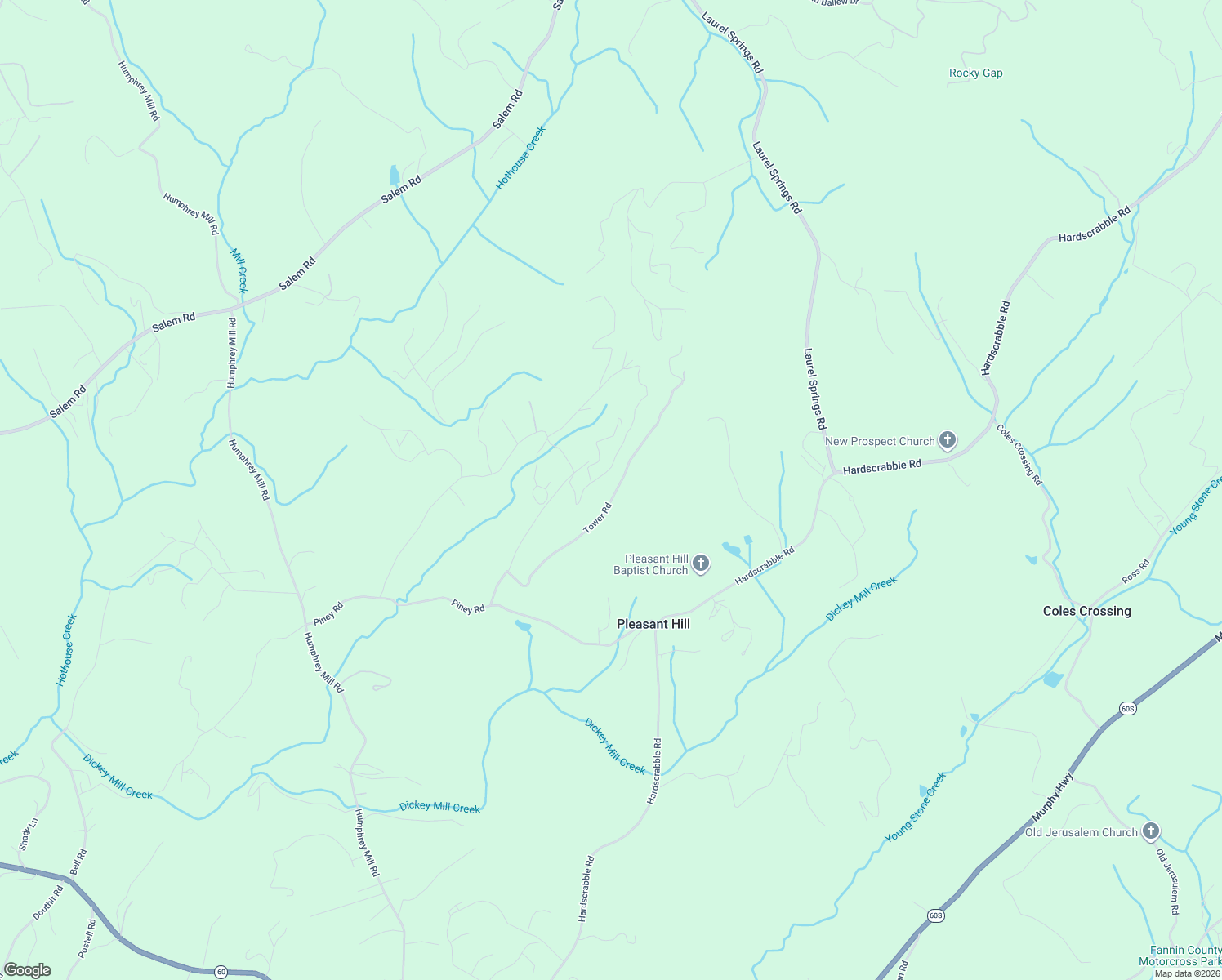 map of restaurants, bars, coffee shops, grocery stores, and more near 865 Tower Road in Mineral Bluff