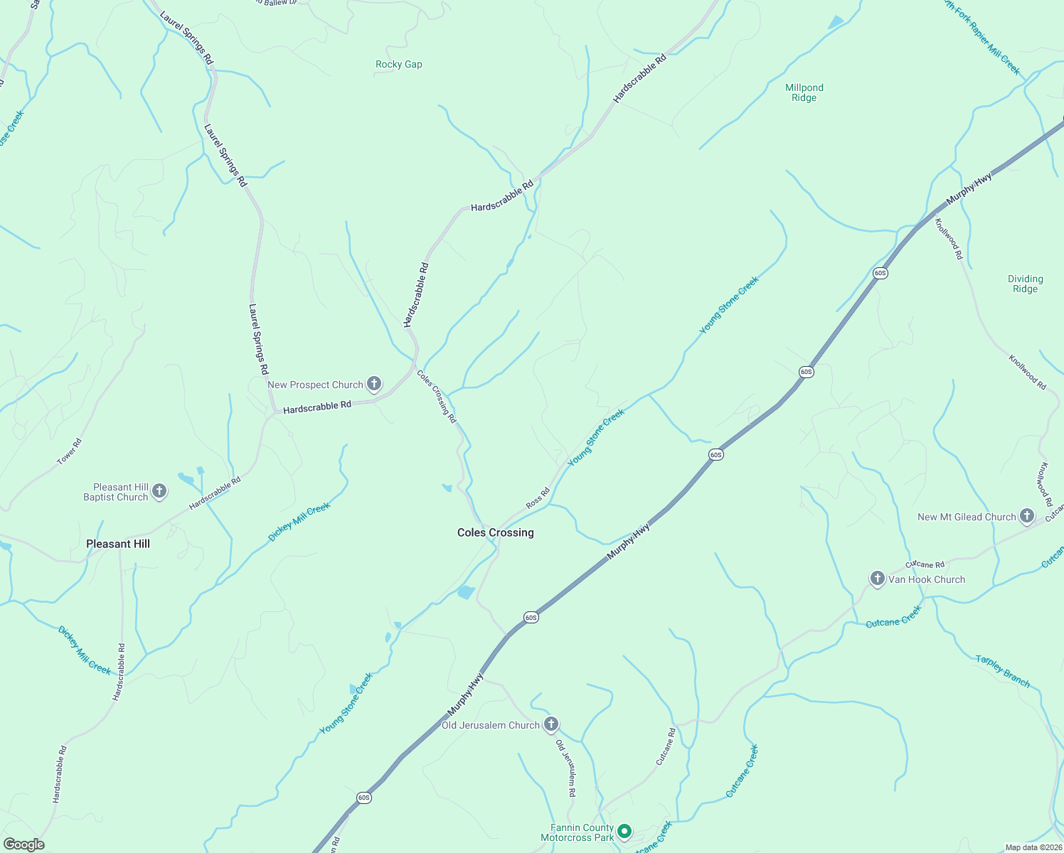 map of restaurants, bars, coffee shops, grocery stores, and more near 145 Bear Mountain Pass in Mineral Bluff
