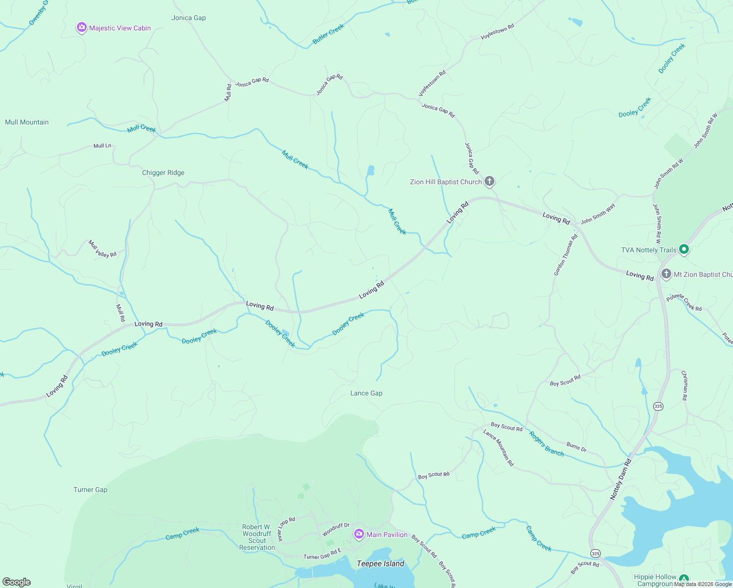 map of restaurants, bars, coffee shops, grocery stores, and more near 10110 Loving Road in Morganton