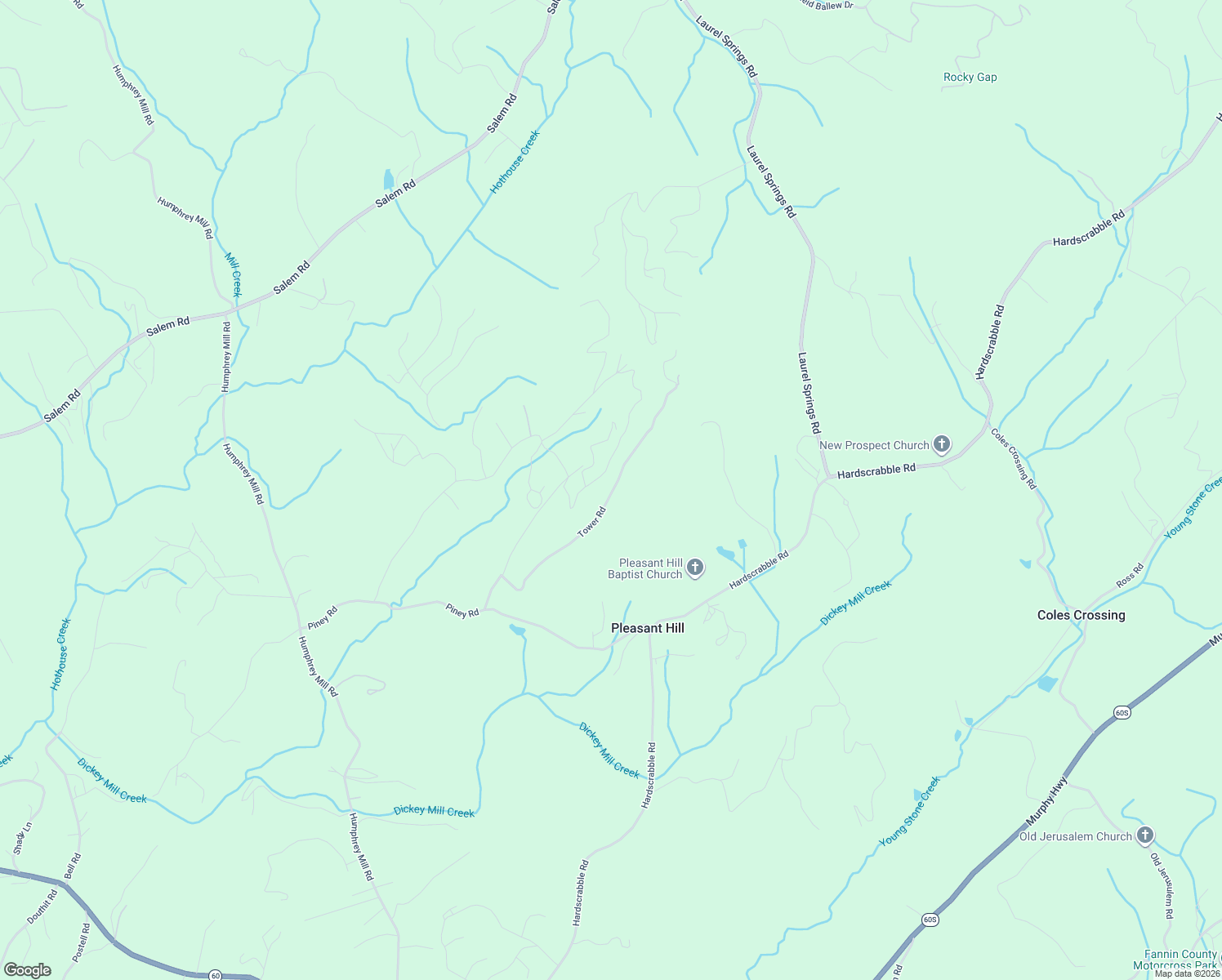 map of restaurants, bars, coffee shops, grocery stores, and more near 656 Tower Road in Mineral Bluff