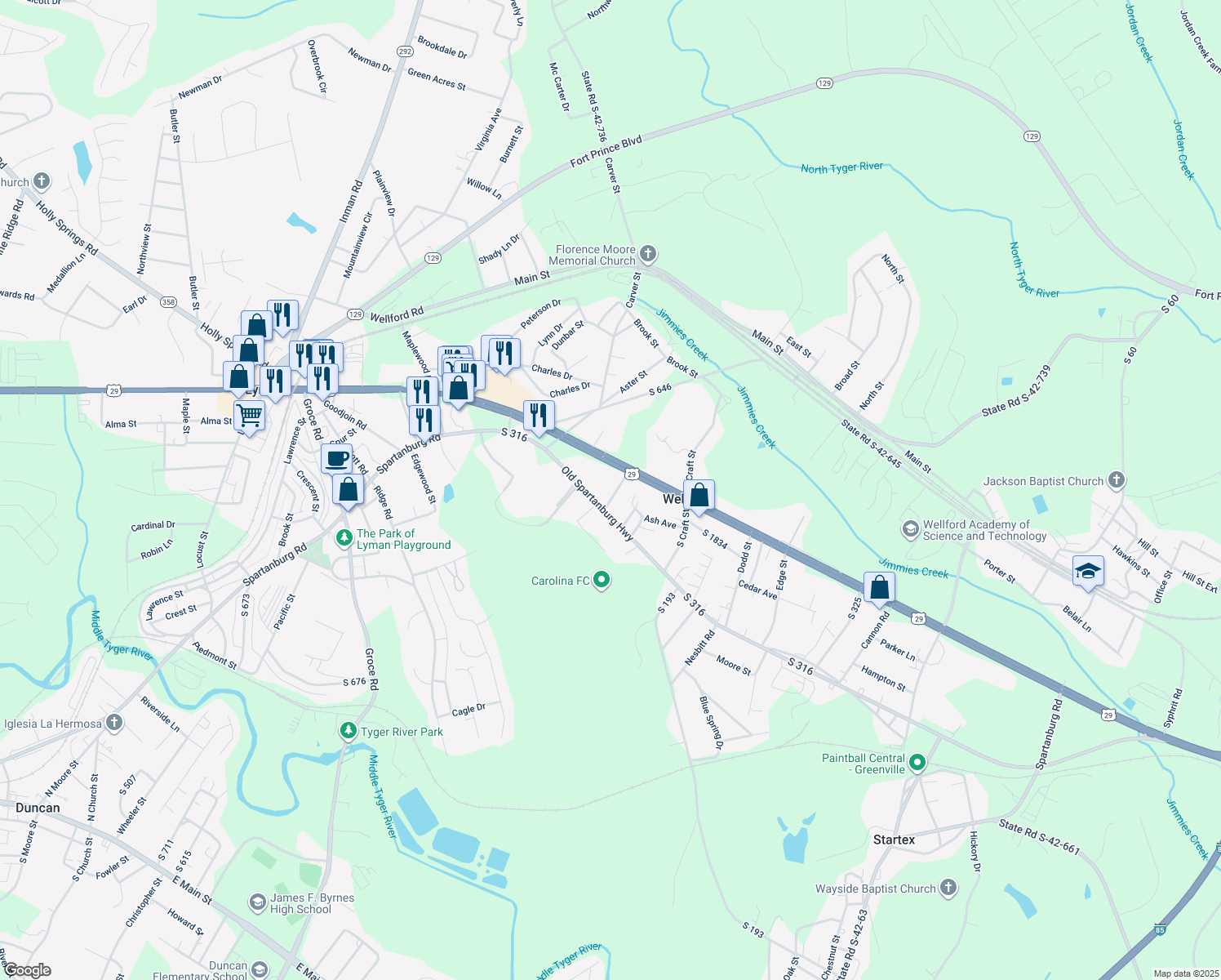 109 South 1659, Lyman SC Walk Score