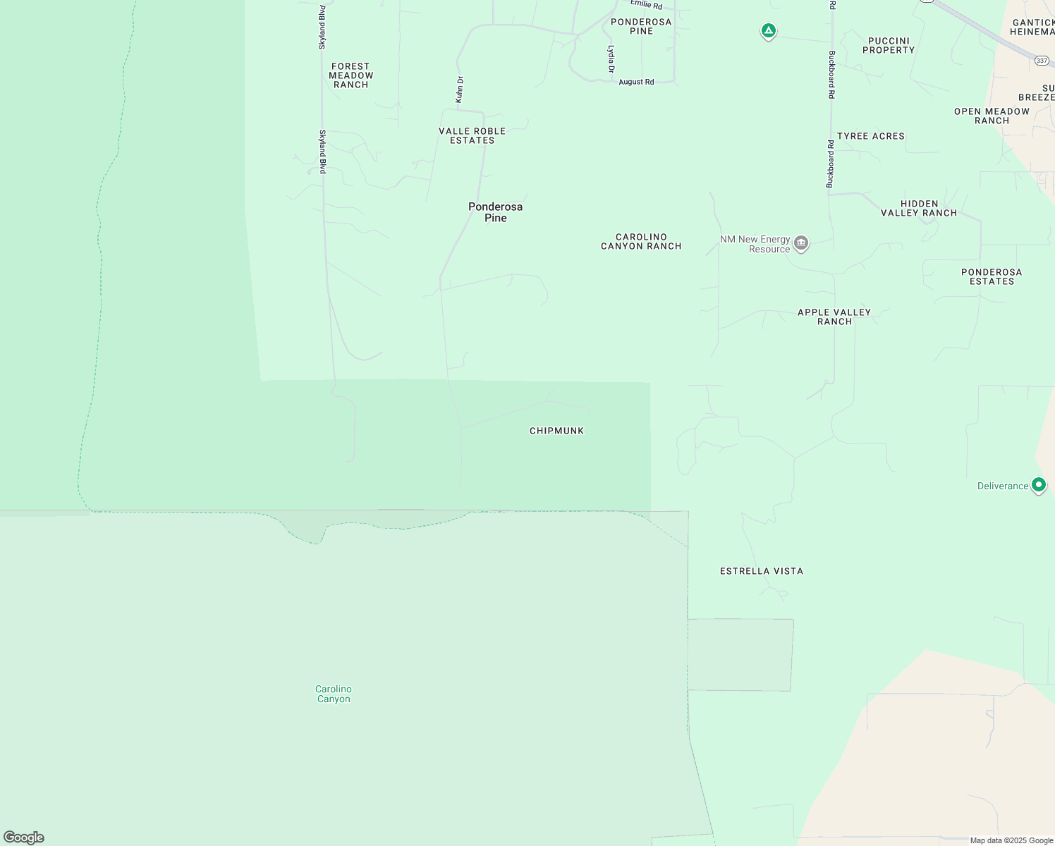 map of restaurants, bars, coffee shops, grocery stores, and more near 10 Chipmunk Lane in Tijeras