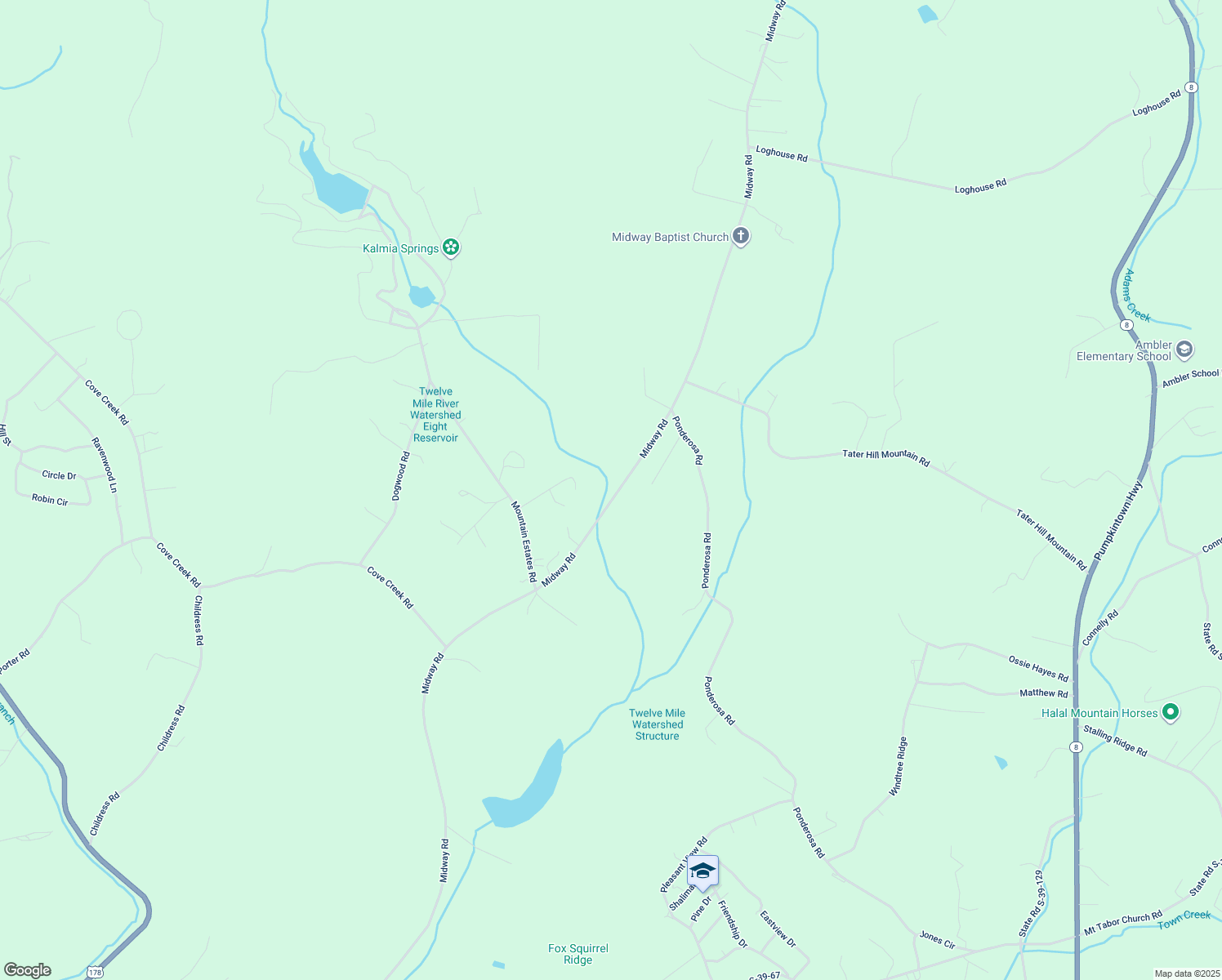map of restaurants, bars, coffee shops, grocery stores, and more near 881 Midway Road in Pickens