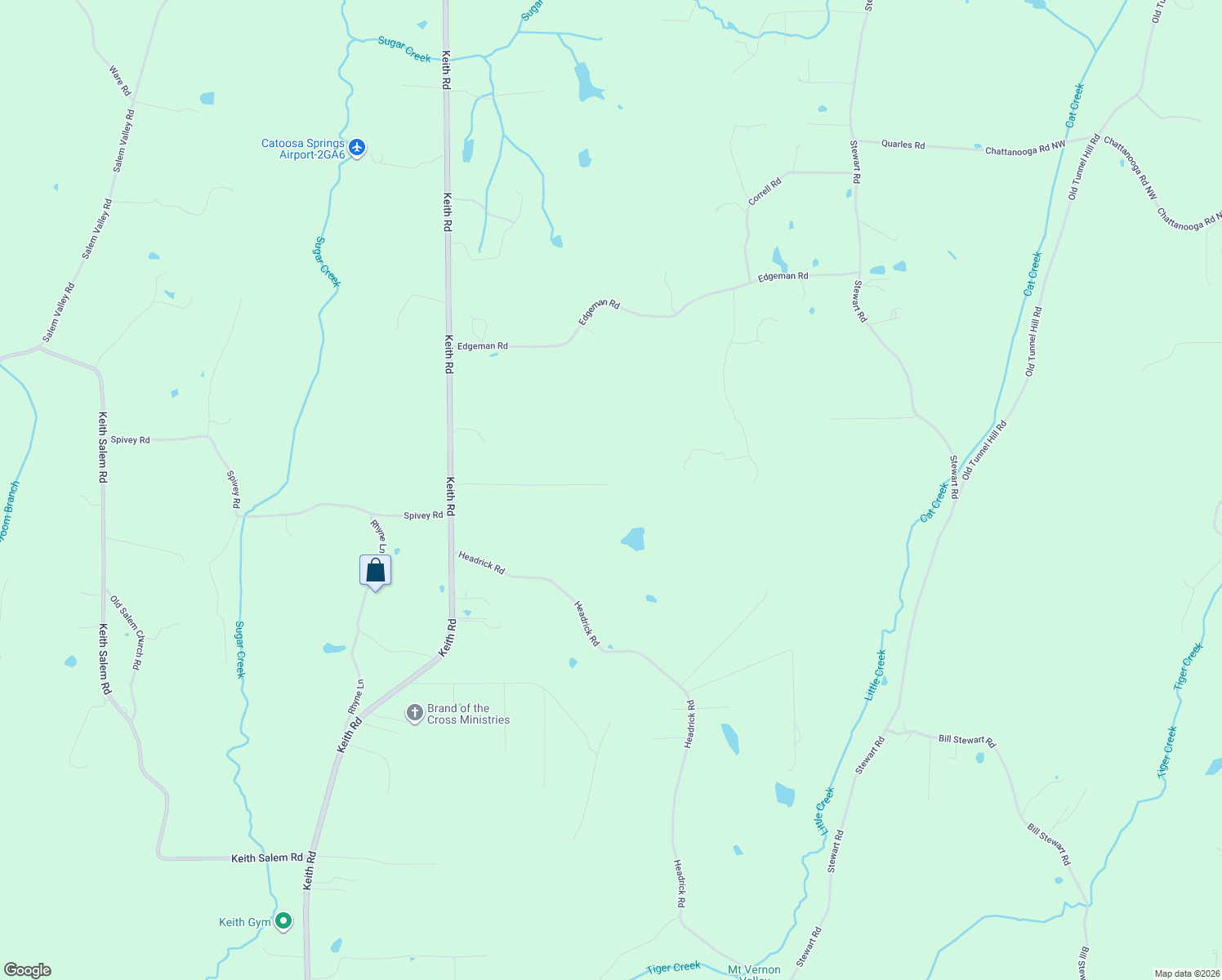 map of restaurants, bars, coffee shops, grocery stores, and more near 462 Timberland Trail in Ringgold