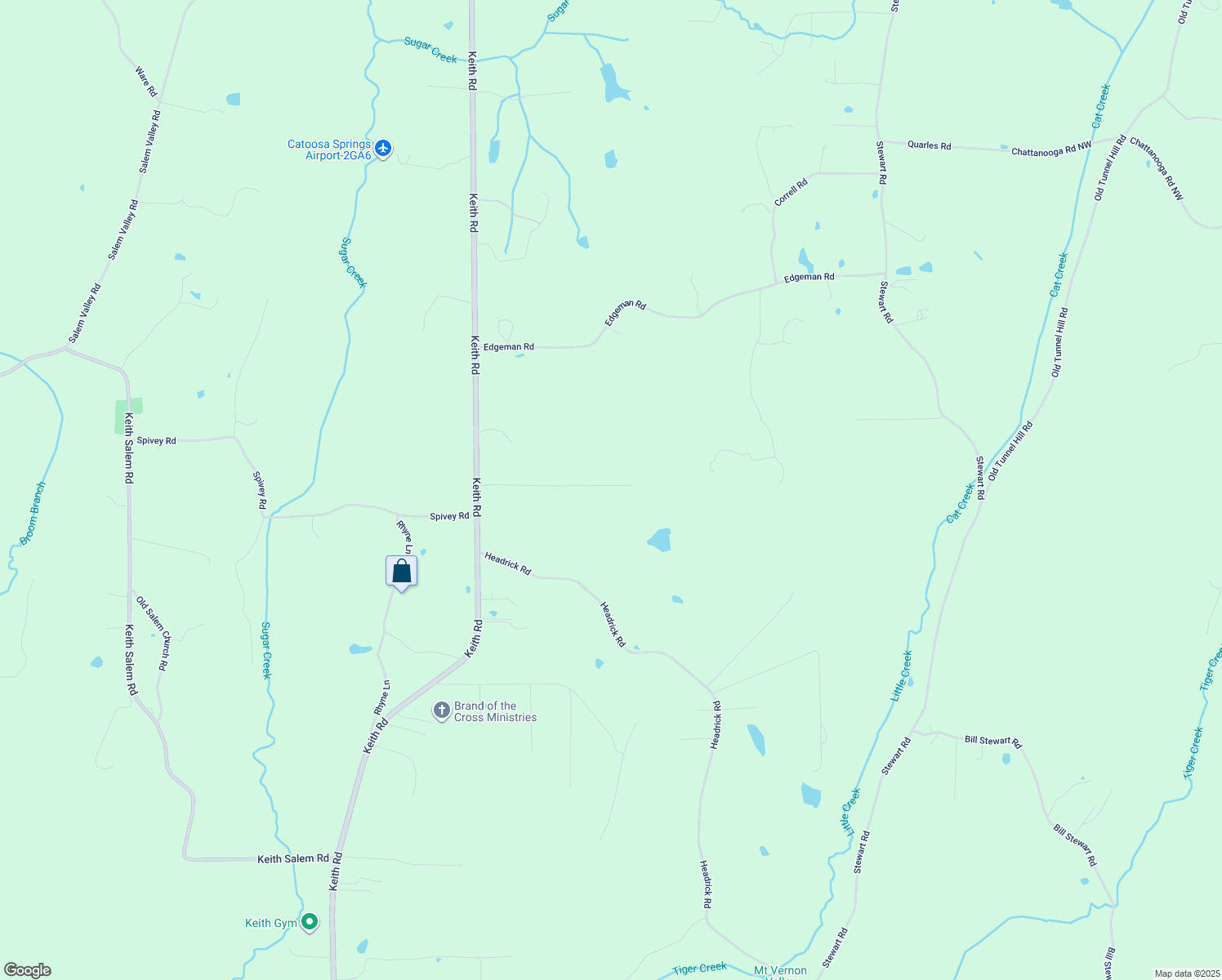 map of restaurants, bars, coffee shops, grocery stores, and more near 396 Timberland Trail in Ringgold