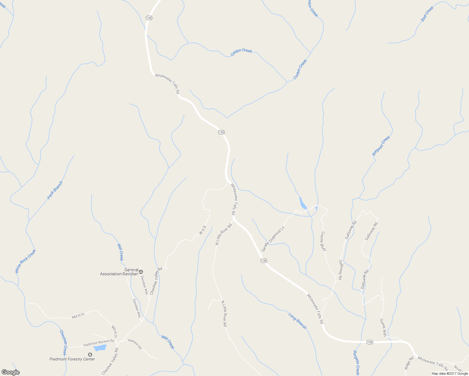 map of restaurants, bars, coffee shops, grocery stores, and more near Whitewater Falls Road in Salem