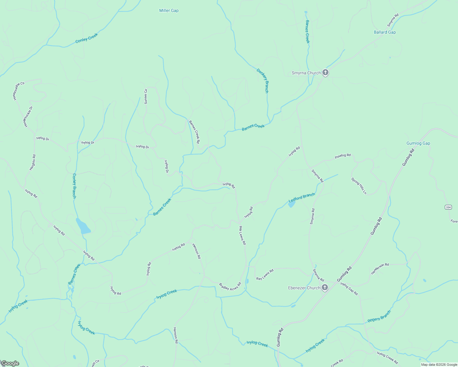 map of restaurants, bars, coffee shops, grocery stores, and more near 5344 Ivylog Road in Blairsville