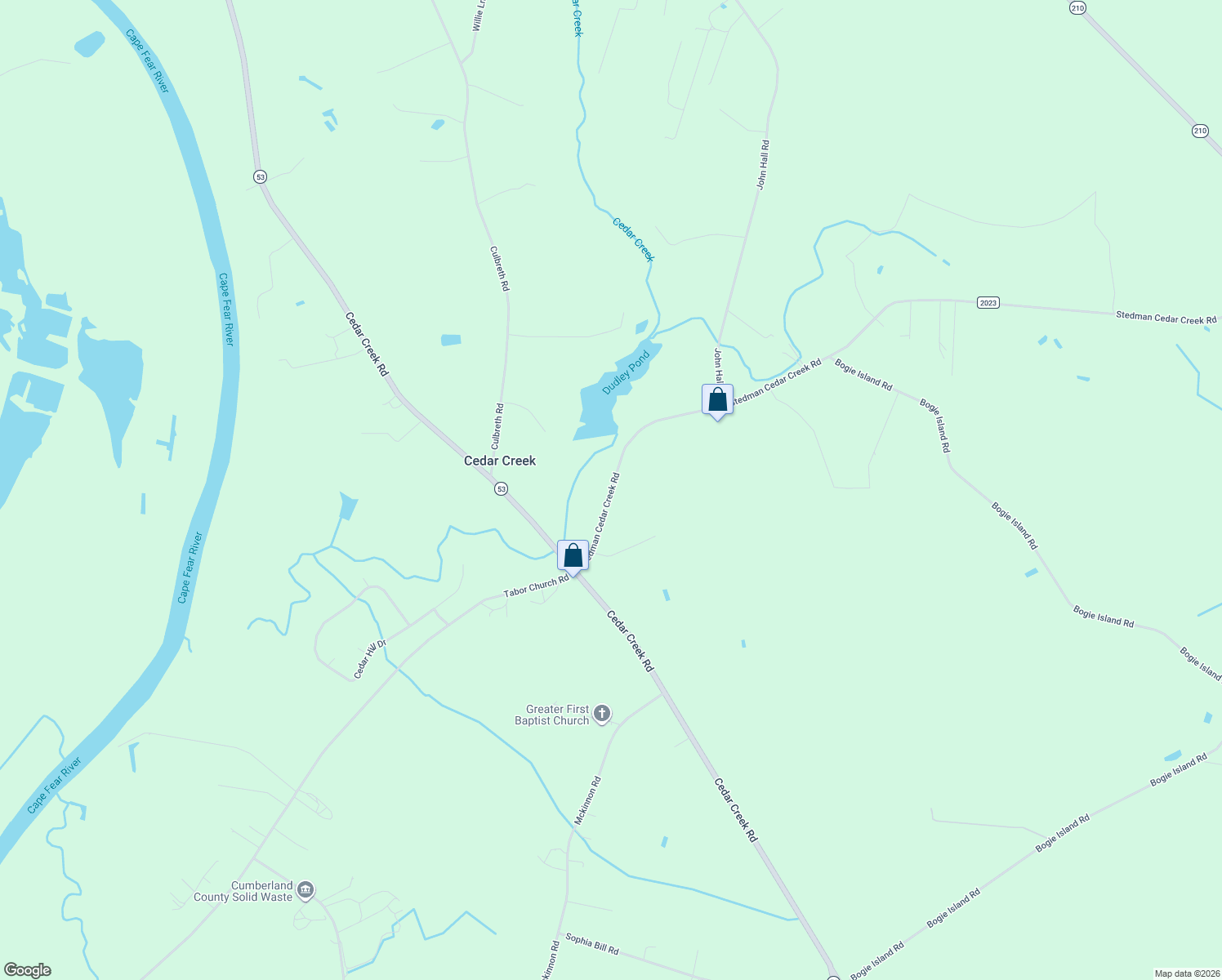 map of restaurants, bars, coffee shops, grocery stores, and more near 383 Stedman Cedar Creek Rd in Fayetteville