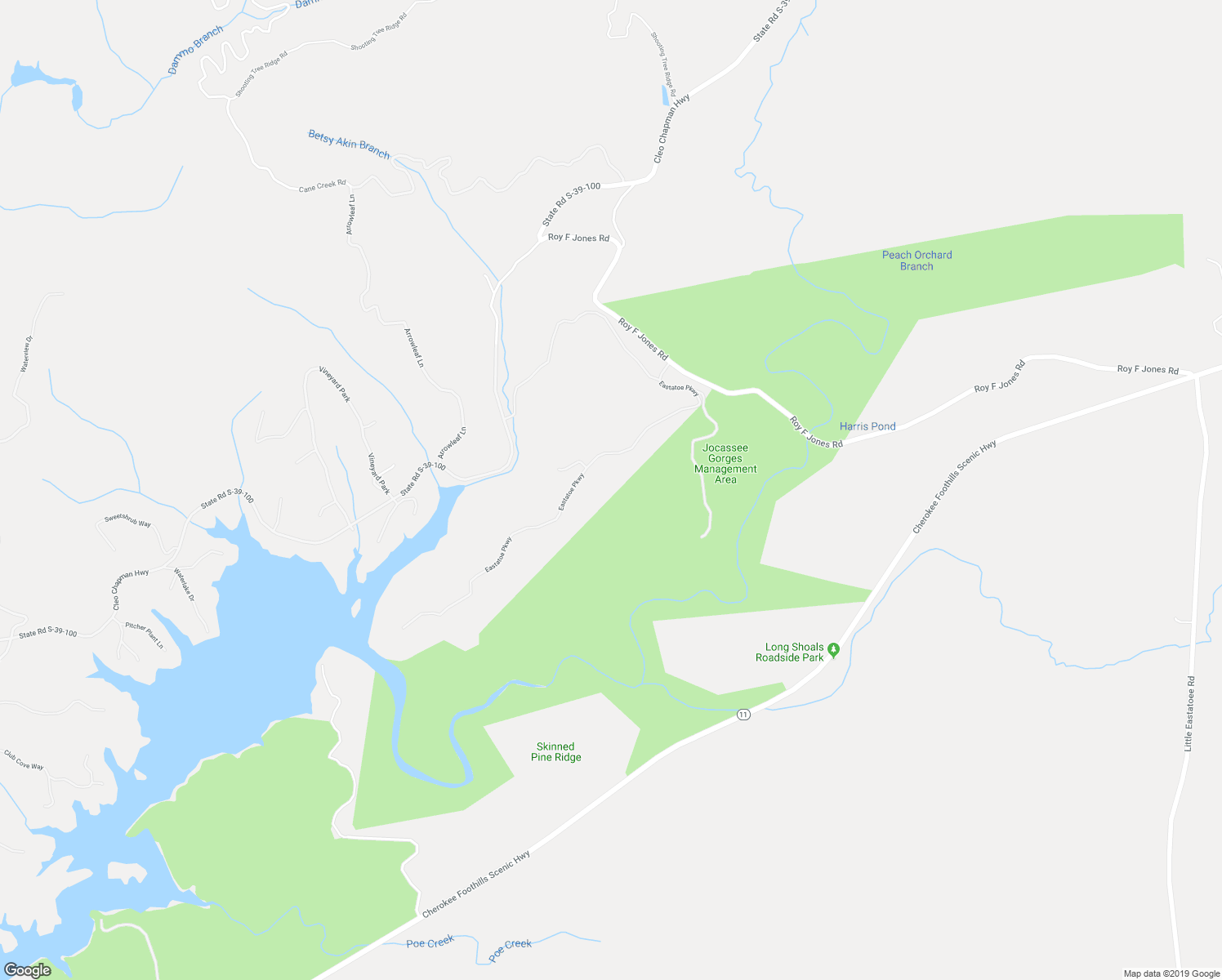 map of restaurants, bars, coffee shops, grocery stores, and more near 163 Eastatoe Parkway in Sunset