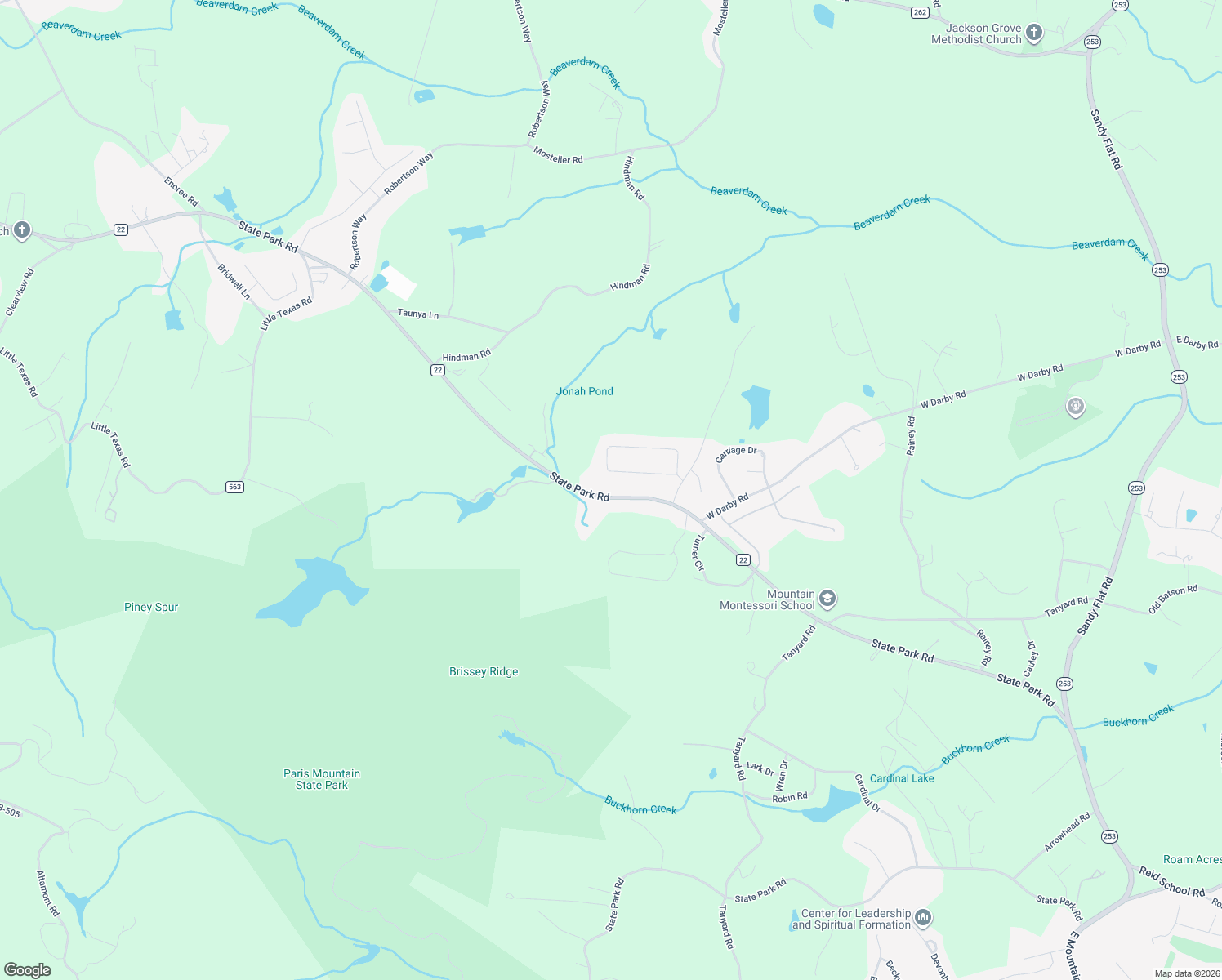 map of restaurants, bars, coffee shops, grocery stores, and more near 4726 State Park Road in Travelers Rest