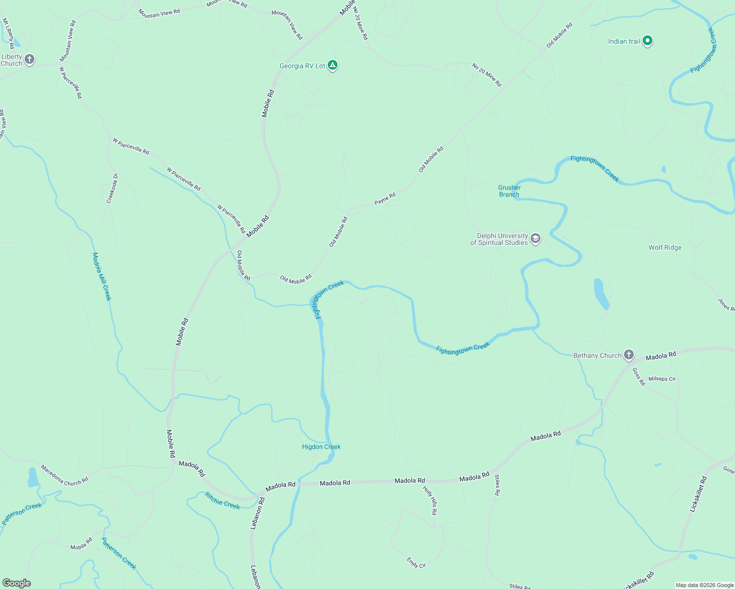 map of restaurants, bars, coffee shops, grocery stores, and more near 6 Sunset Trail in Epworth
