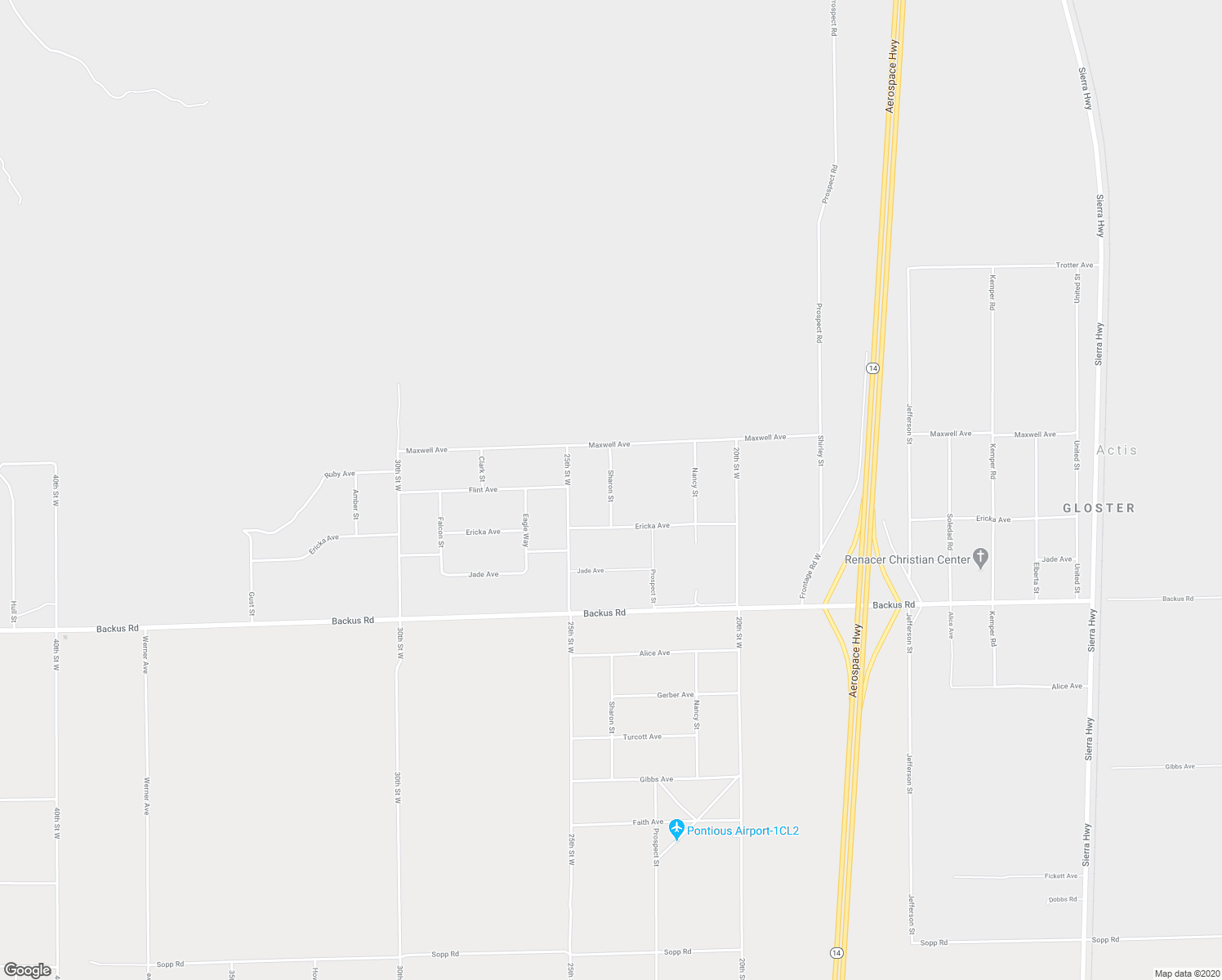 map of restaurants, bars, coffee shops, grocery stores, and more near Sharon Street in Mojave