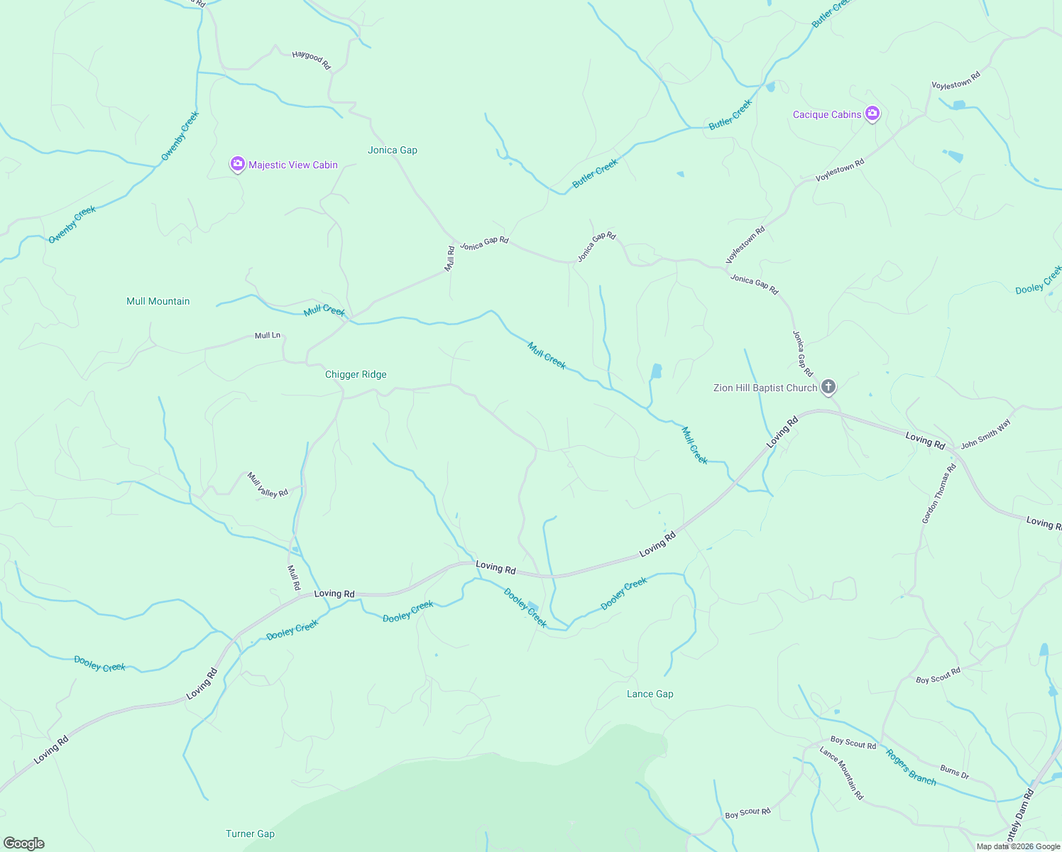 map of restaurants, bars, coffee shops, grocery stores, and more near 109 Hampton Road in Morganton