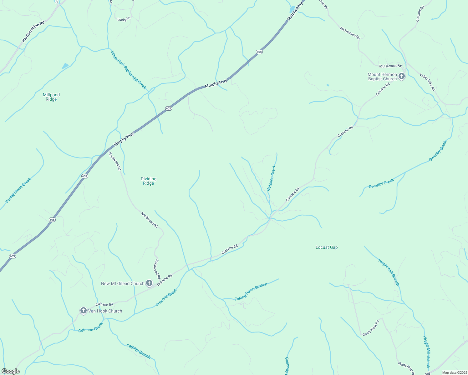 map of restaurants, bars, coffee shops, grocery stores, and more near 365 Watts Road in Mineral Bluff