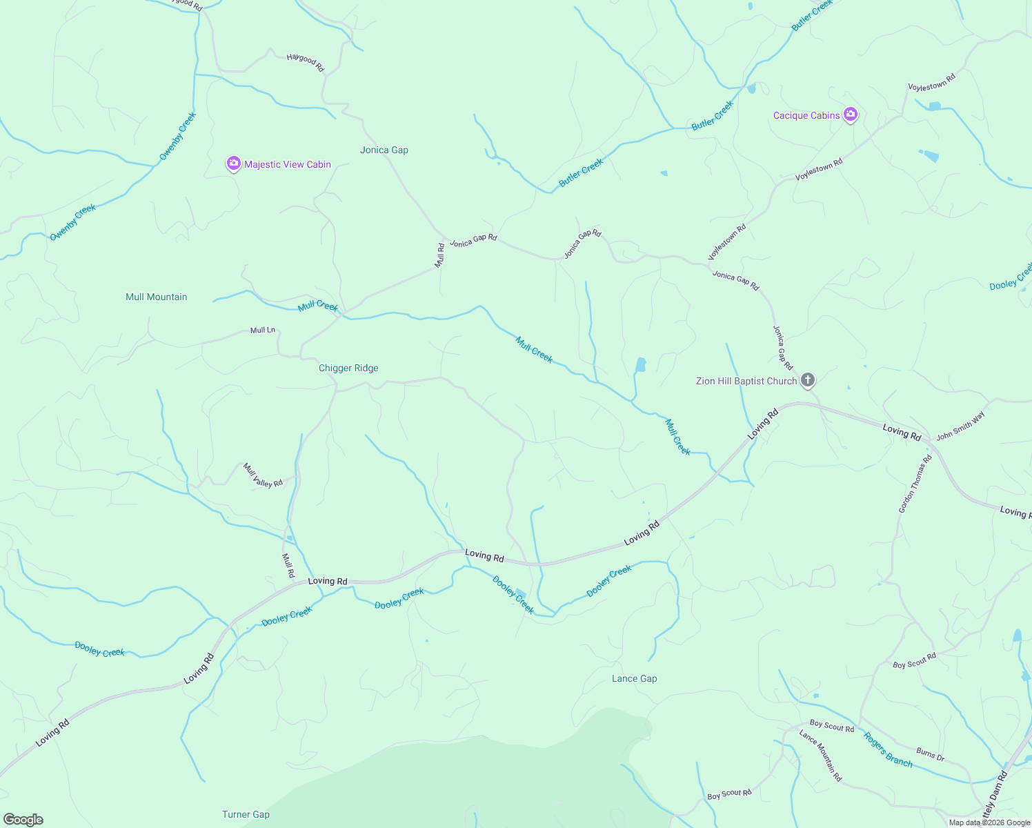 map of restaurants, bars, coffee shops, grocery stores, and more near 109 Hampton Road in Morganton