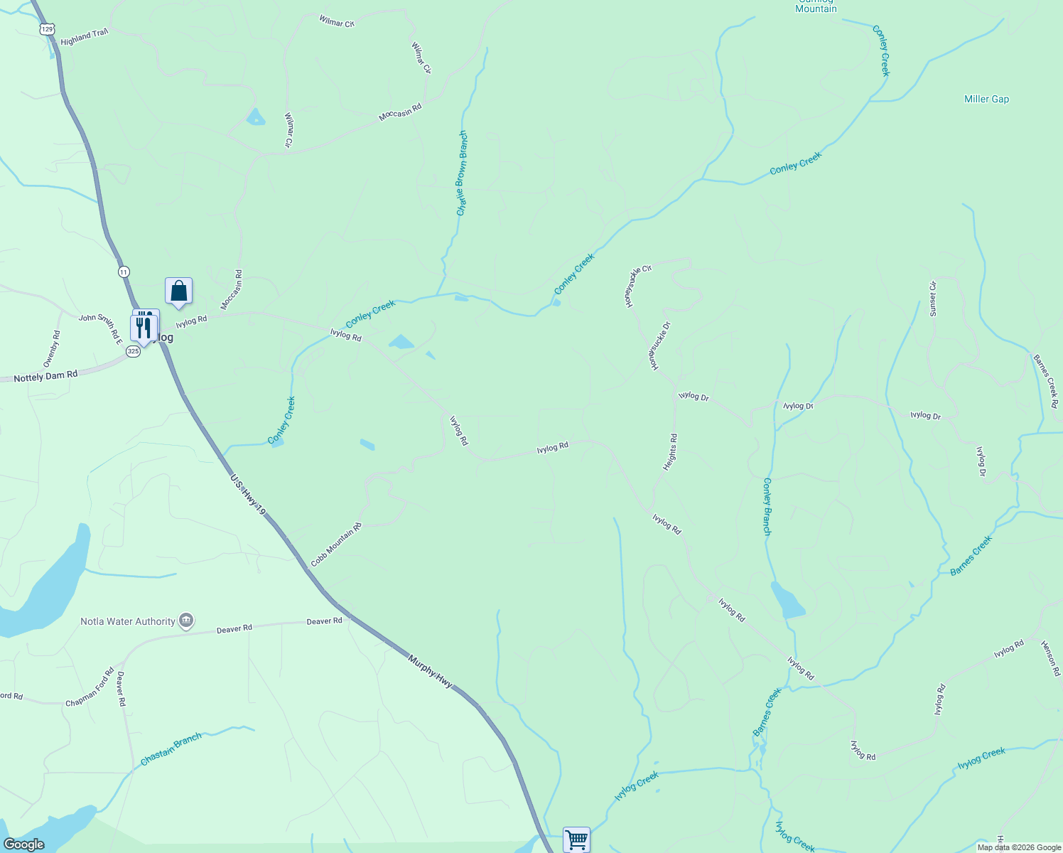map of restaurants, bars, coffee shops, grocery stores, and more near 331 Popular Drive in Blairsville
