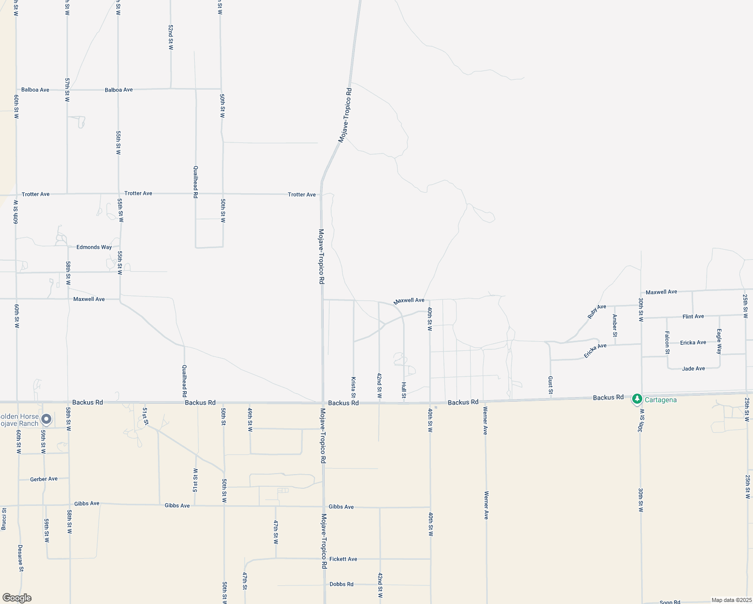 map of restaurants, bars, coffee shops, grocery stores, and more near Maxwell Avenue in Mojave