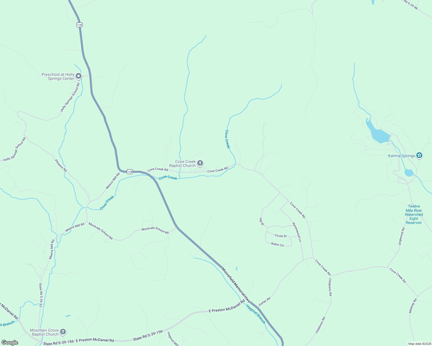 map of restaurants, bars, coffee shops, grocery stores, and more near 302 Cove Creek Road in Pickens