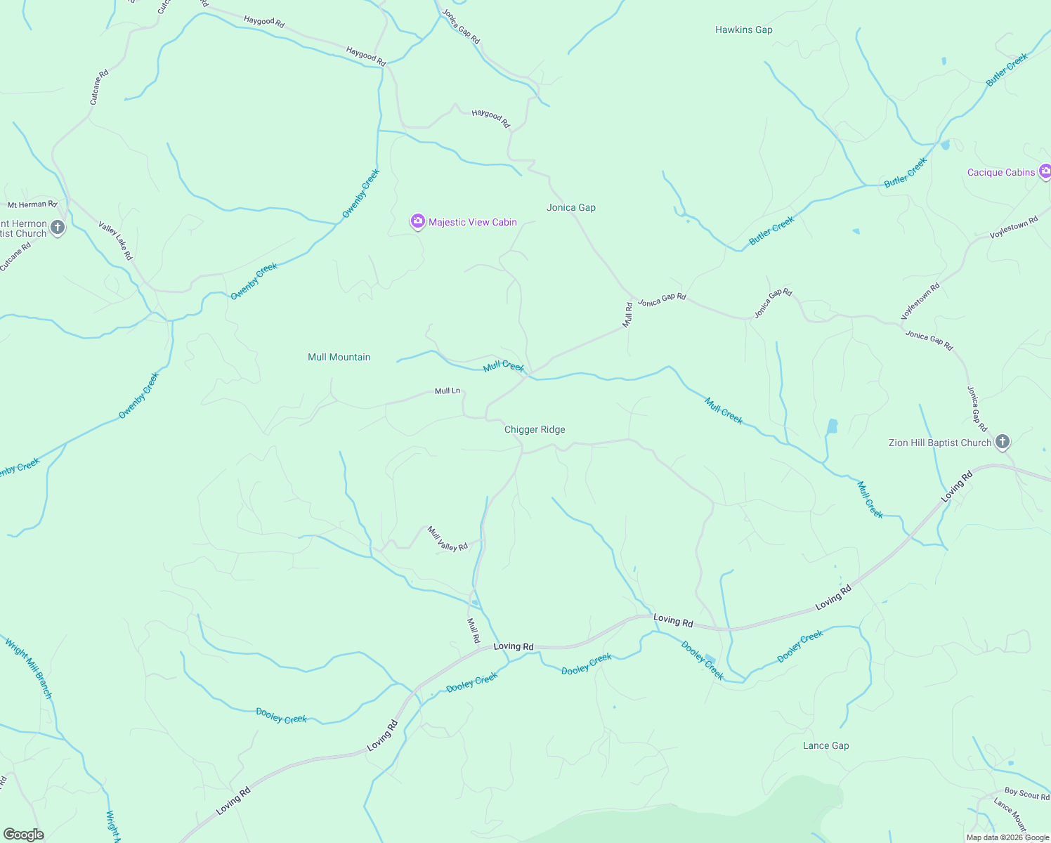 map of restaurants, bars, coffee shops, grocery stores, and more near 5850 Mull Road in Morganton
