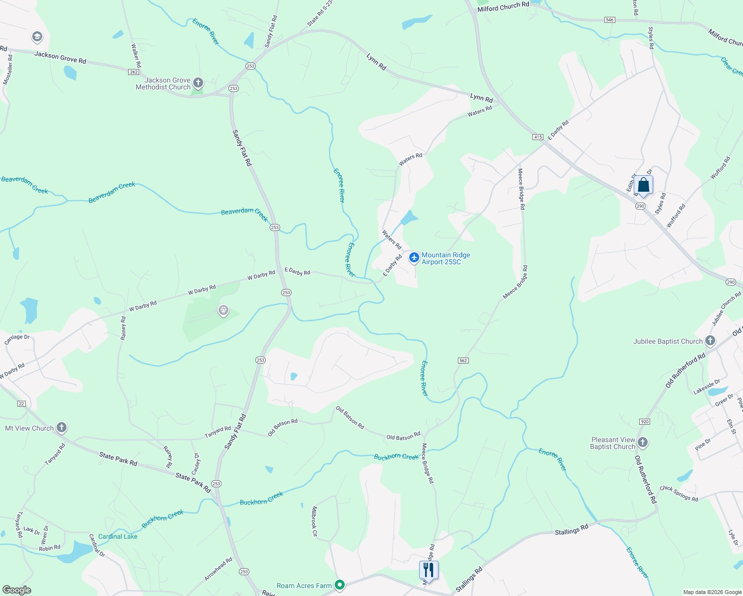 map of restaurants, bars, coffee shops, grocery stores, and more near 208 Scenic River Way in Taylors