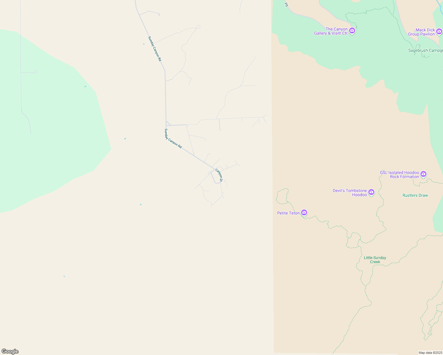 map of restaurants, bars, coffee shops, grocery stores, and more near Canyon Drive in Canyon