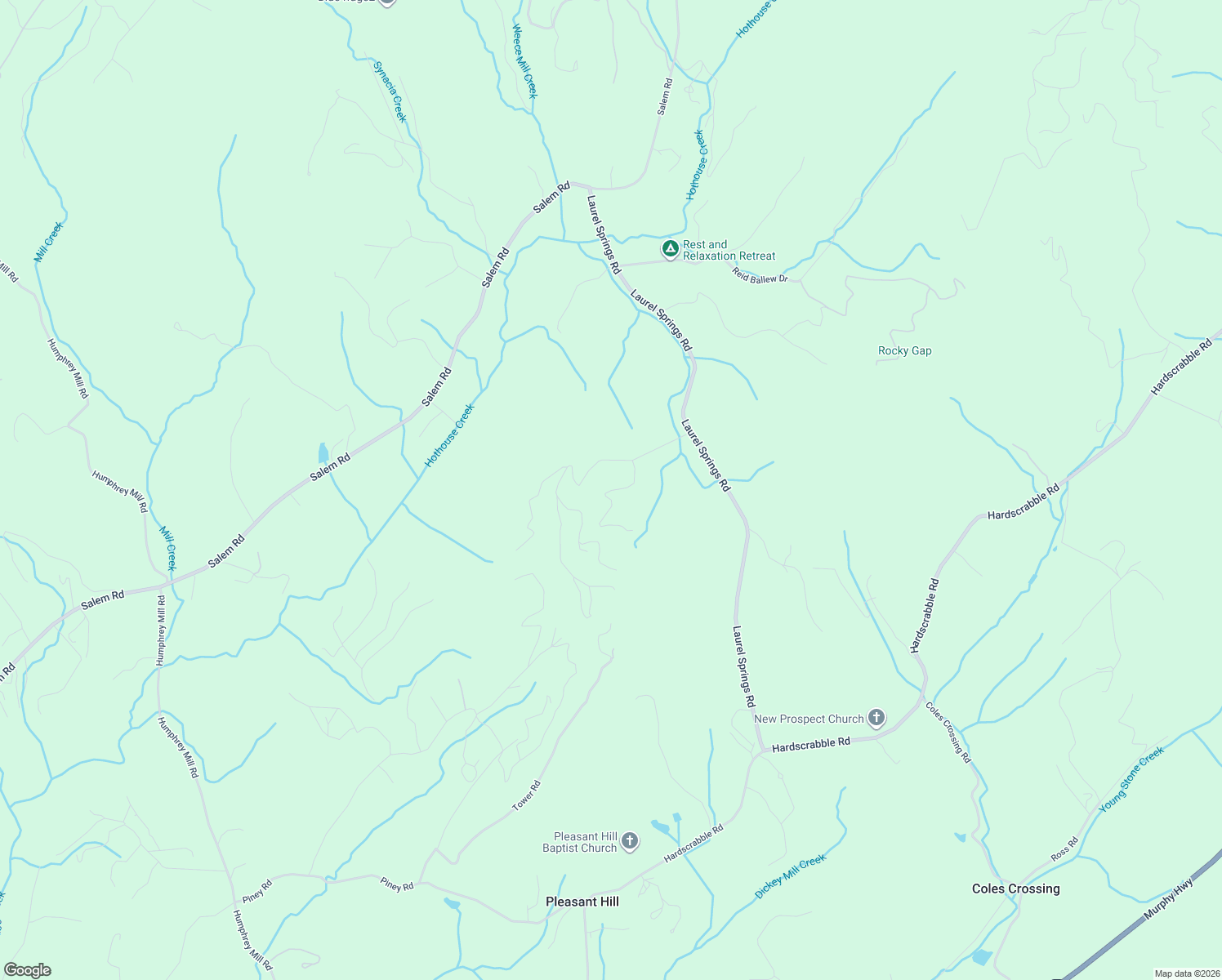 map of restaurants, bars, coffee shops, grocery stores, and more near 54 Oak Loop in Mineral Bluff