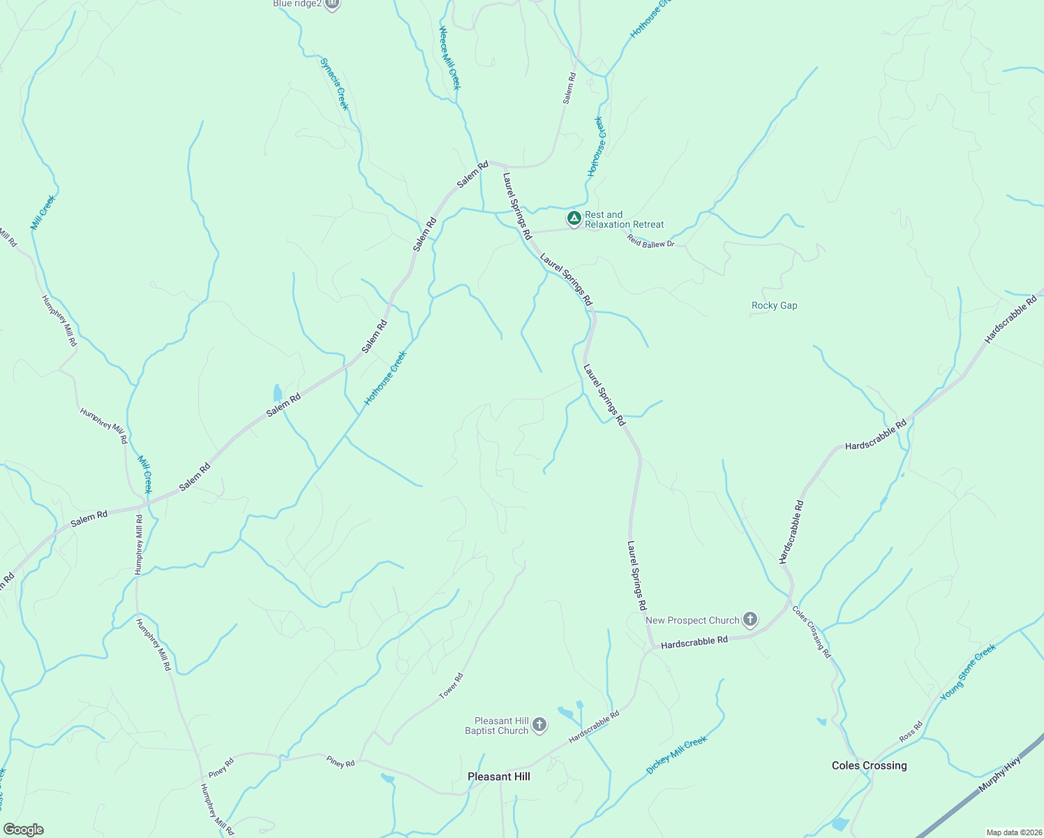 map of restaurants, bars, coffee shops, grocery stores, and more near 54 Oak Loop in Mineral Bluff
