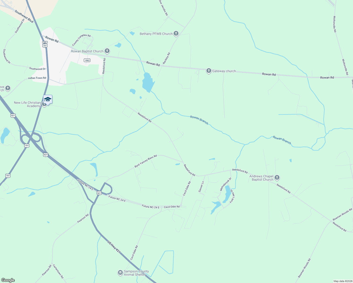 map of restaurants, bars, coffee shops, grocery stores, and more near 1255 Reedsford Road in Clinton