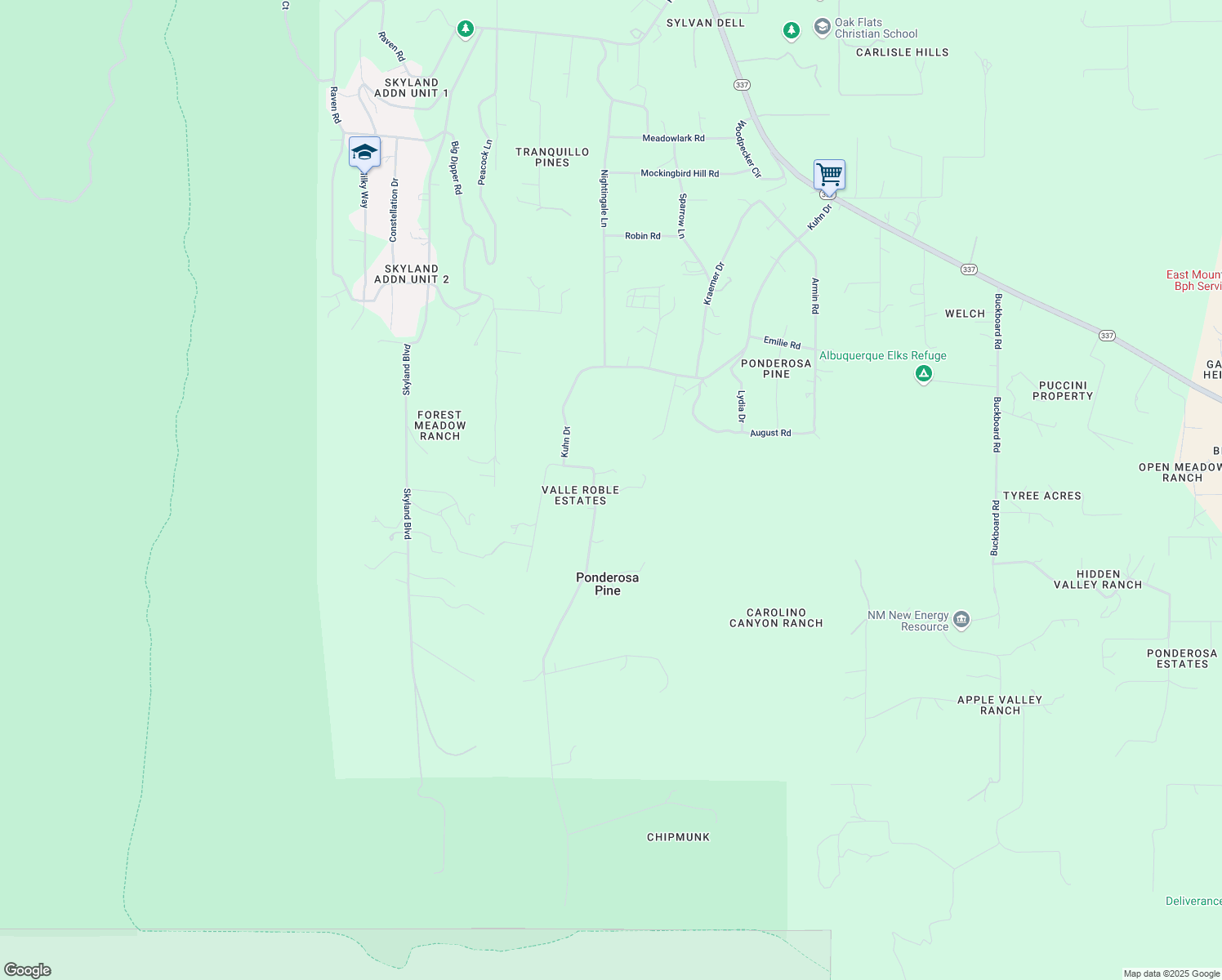 21 Carolino Canyon Road, Ponderosa Pine NM Walk Score