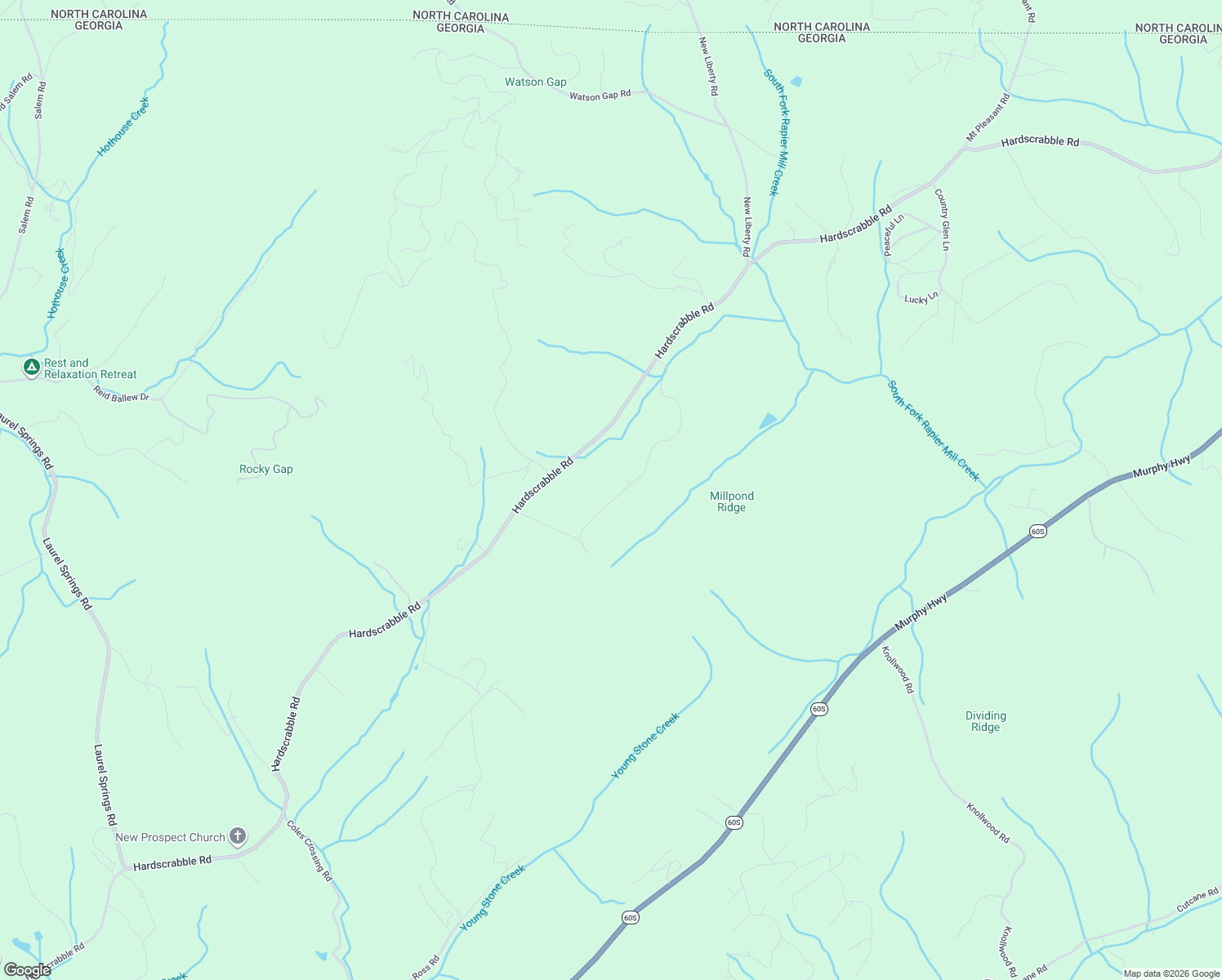 map of restaurants, bars, coffee shops, grocery stores, and more near 387 Arp Road in Mineral Bluff