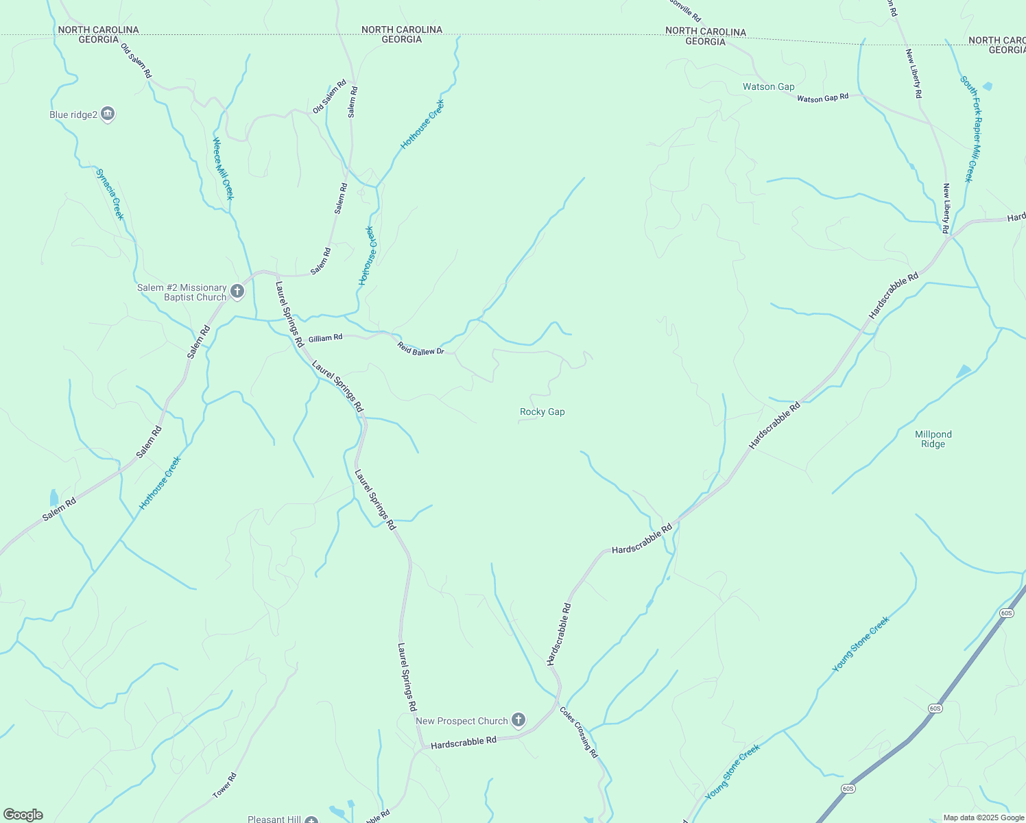 map of restaurants, bars, coffee shops, grocery stores, and more near 348 Round Top Road in Mineral Bluff
