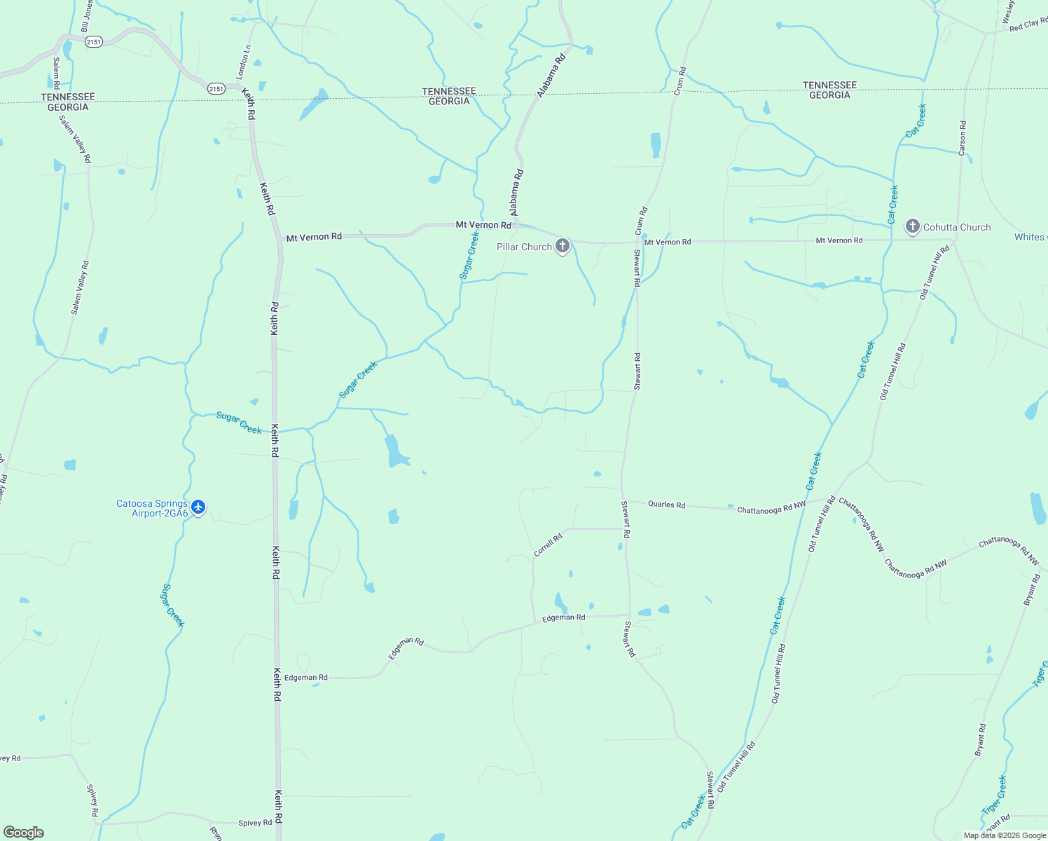 map of restaurants, bars, coffee shops, grocery stores, and more near 329 Washburn Lane in Ringgold