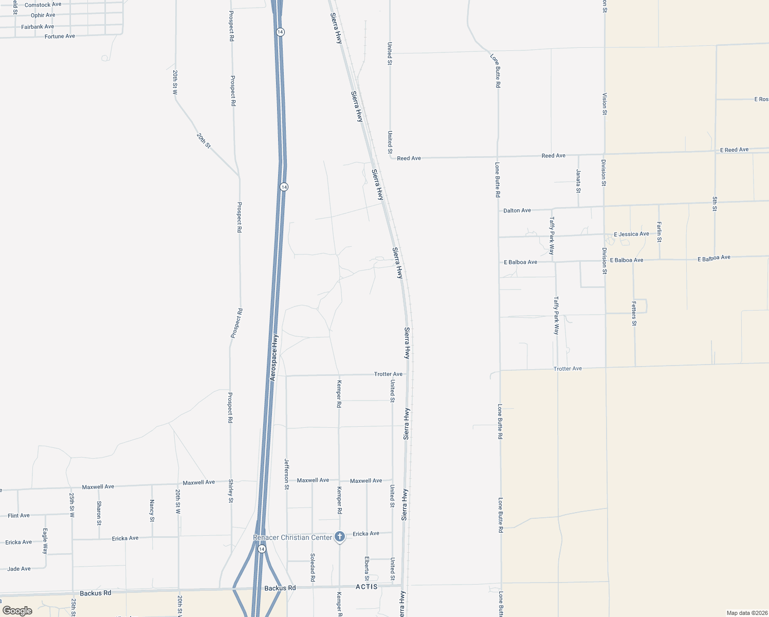 map of restaurants, bars, coffee shops, grocery stores, and more near 10210 Sierra Highway in Mojave