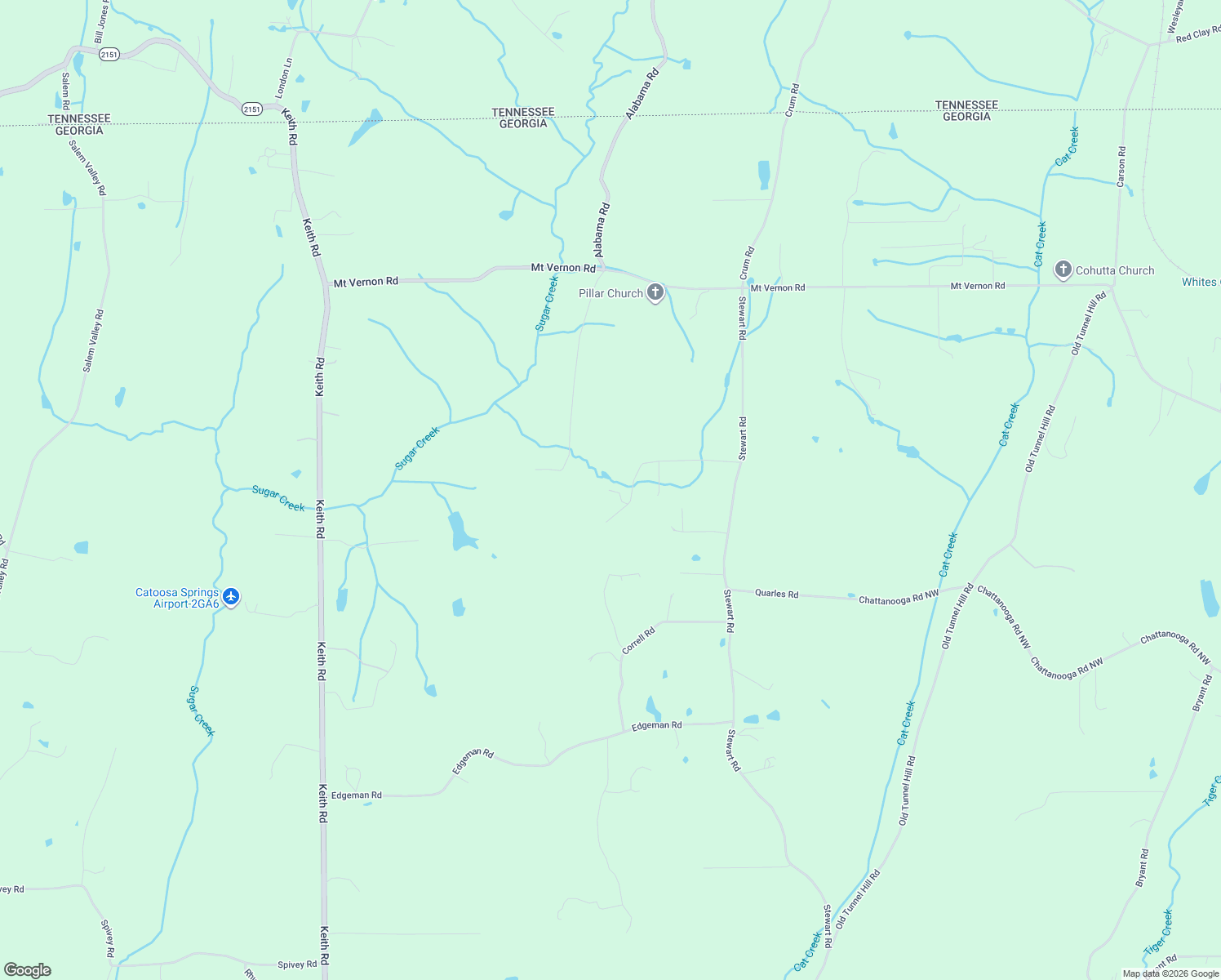 map of restaurants, bars, coffee shops, grocery stores, and more near 329 Washburn Lane in Ringgold