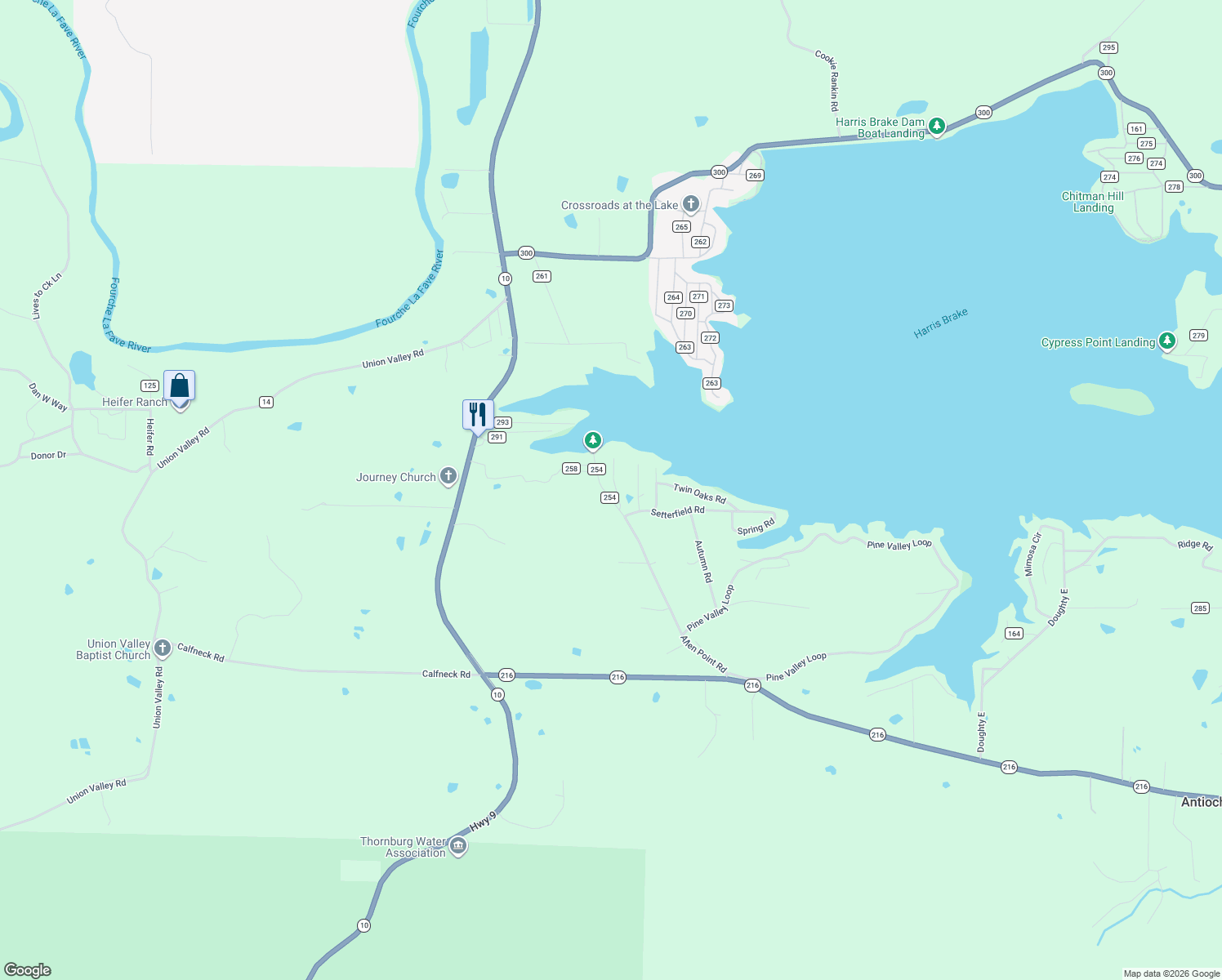 map of restaurants, bars, coffee shops, grocery stores, and more near 125 Allen Point Road in Perryville