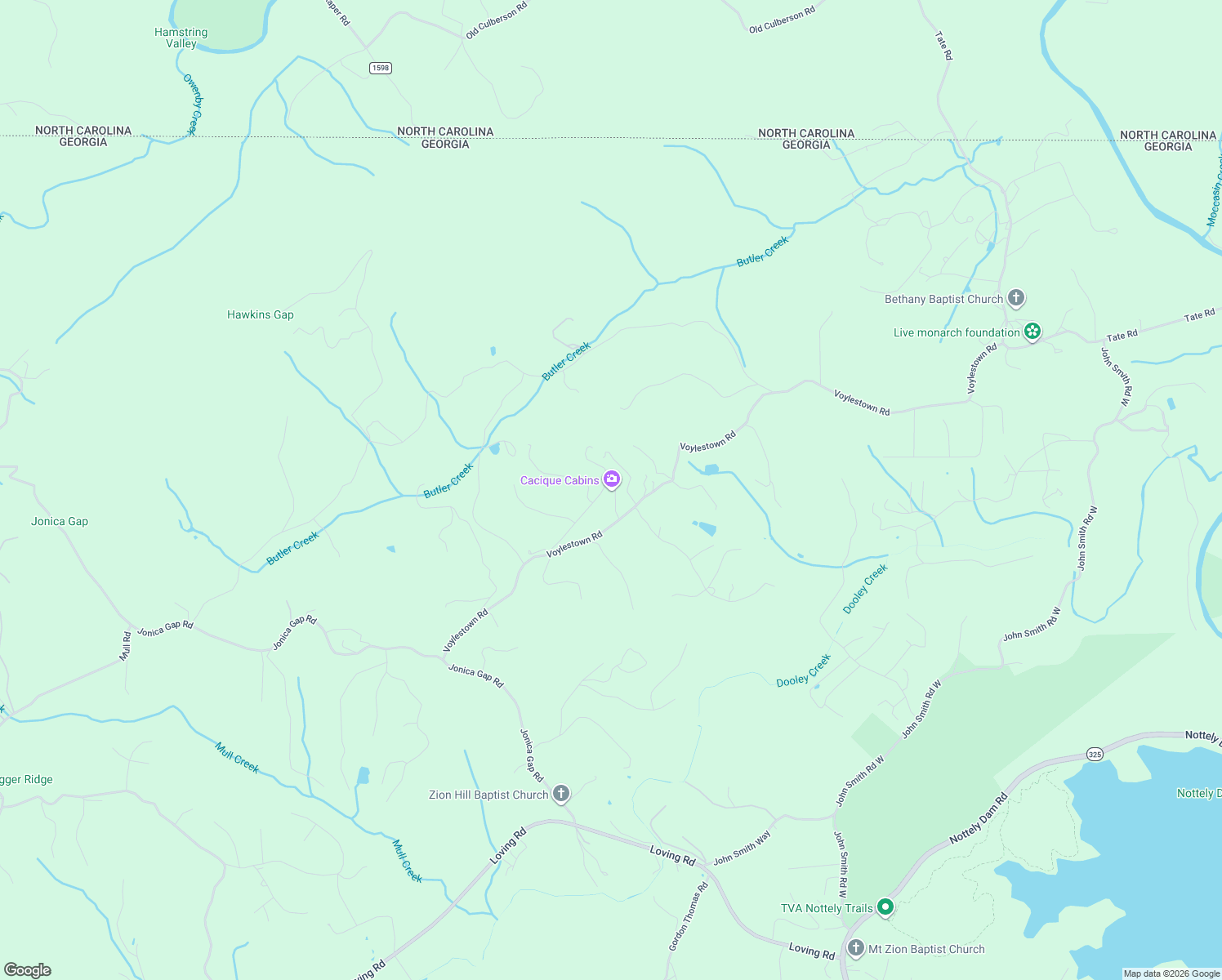 map of restaurants, bars, coffee shops, grocery stores, and more near 125 Berta Road in Morganton
