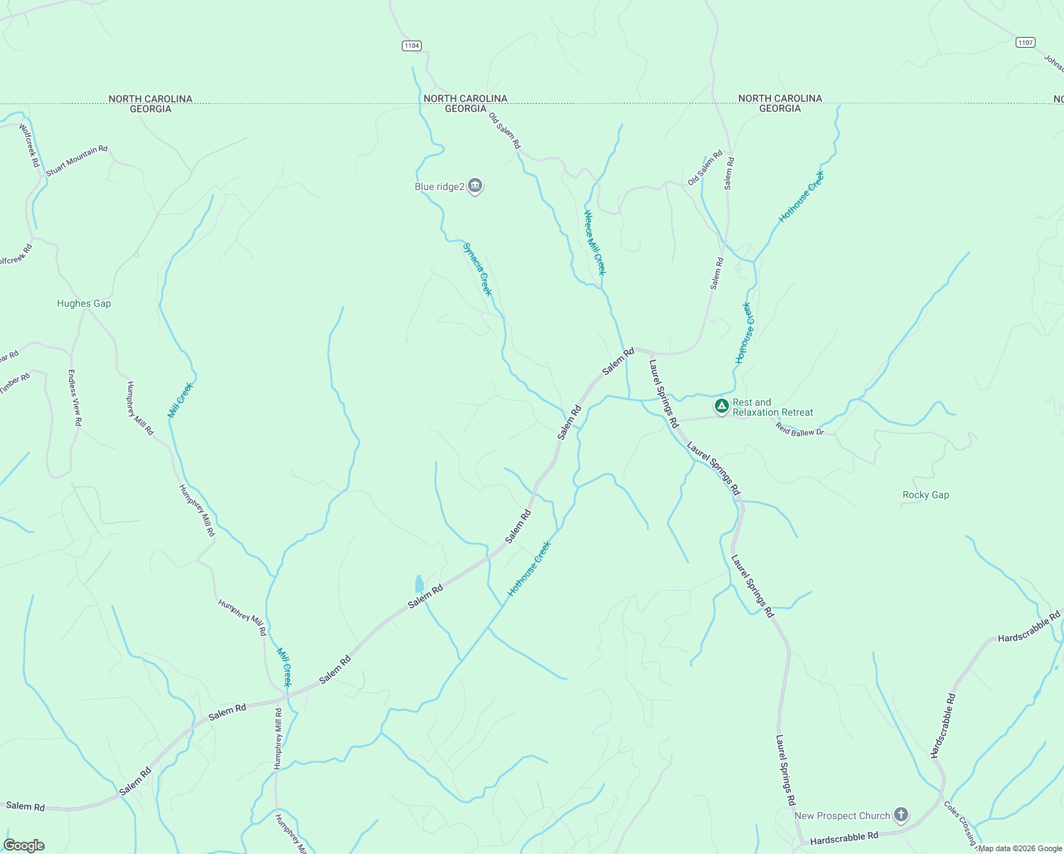 map of restaurants, bars, coffee shops, grocery stores, and more near 28 Pine Ridge Trail in Mineral Bluff