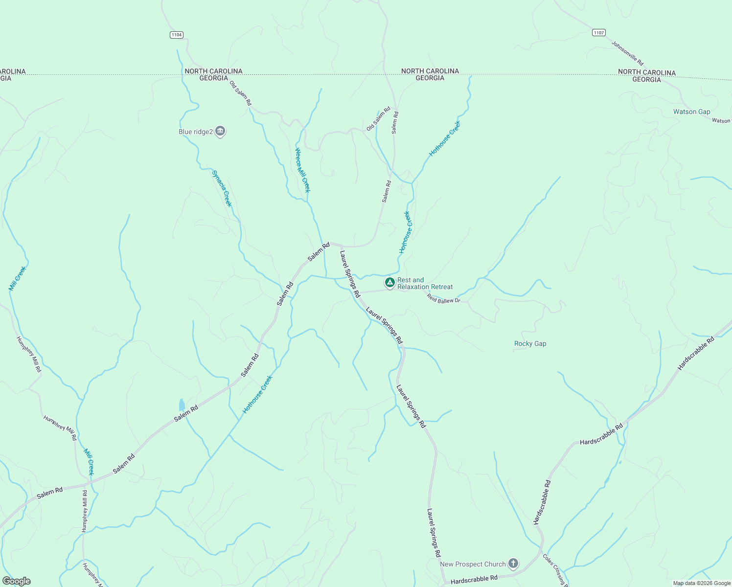 map of restaurants, bars, coffee shops, grocery stores, and more near 6 Gilliam Road in Mineral Bluff